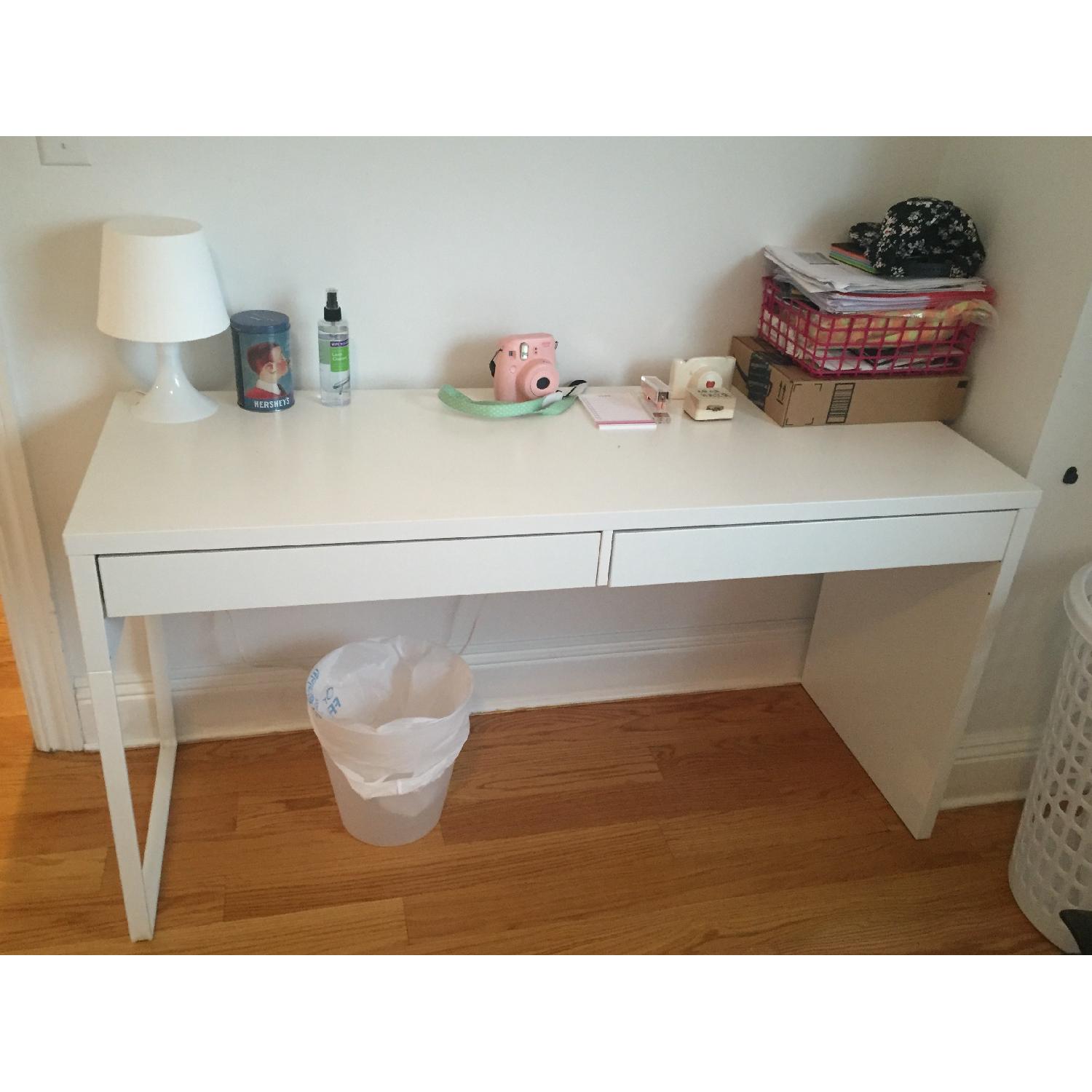 Ikea Besta Burs White Desk w/ 2 Drawers - image-1