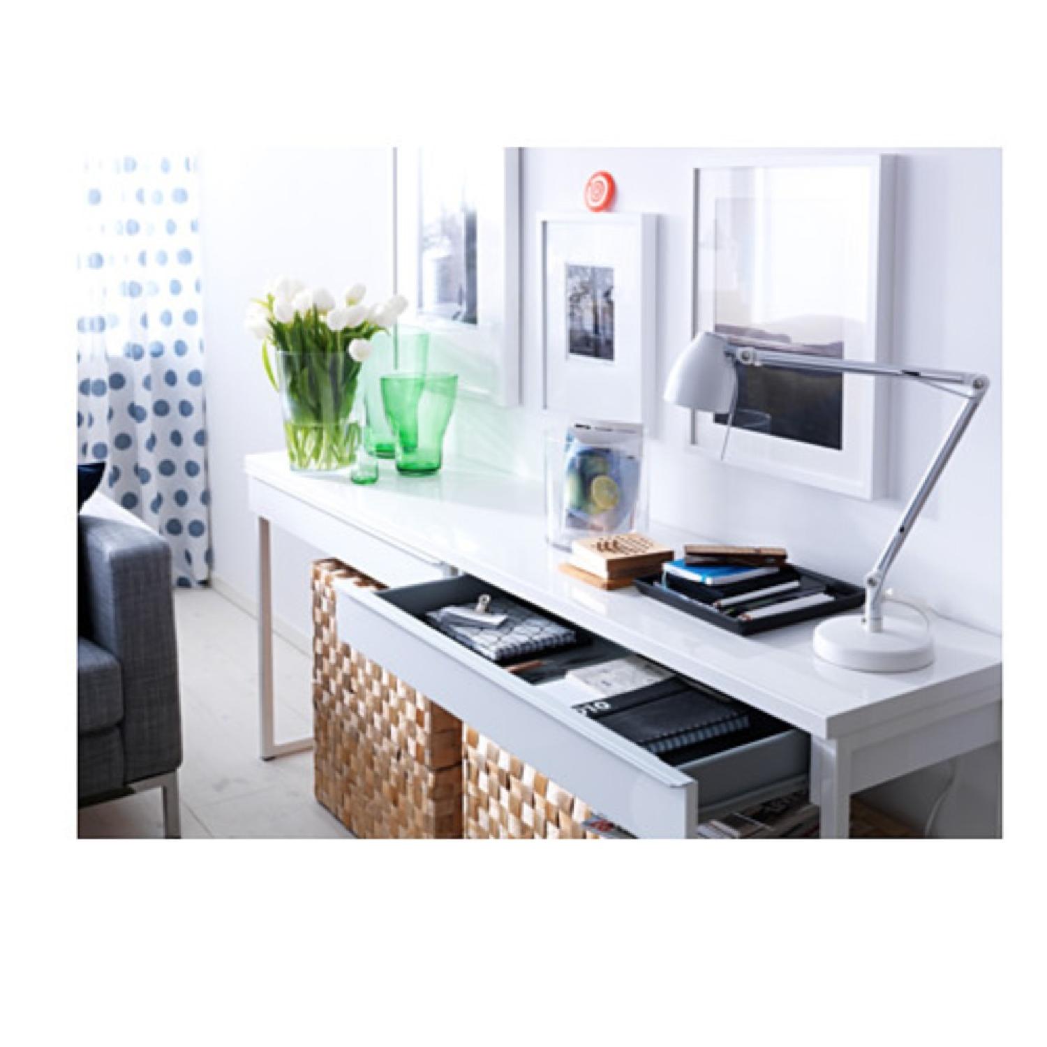 Ikea Besta Burs White Desk w/ 2 Drawers - image-4