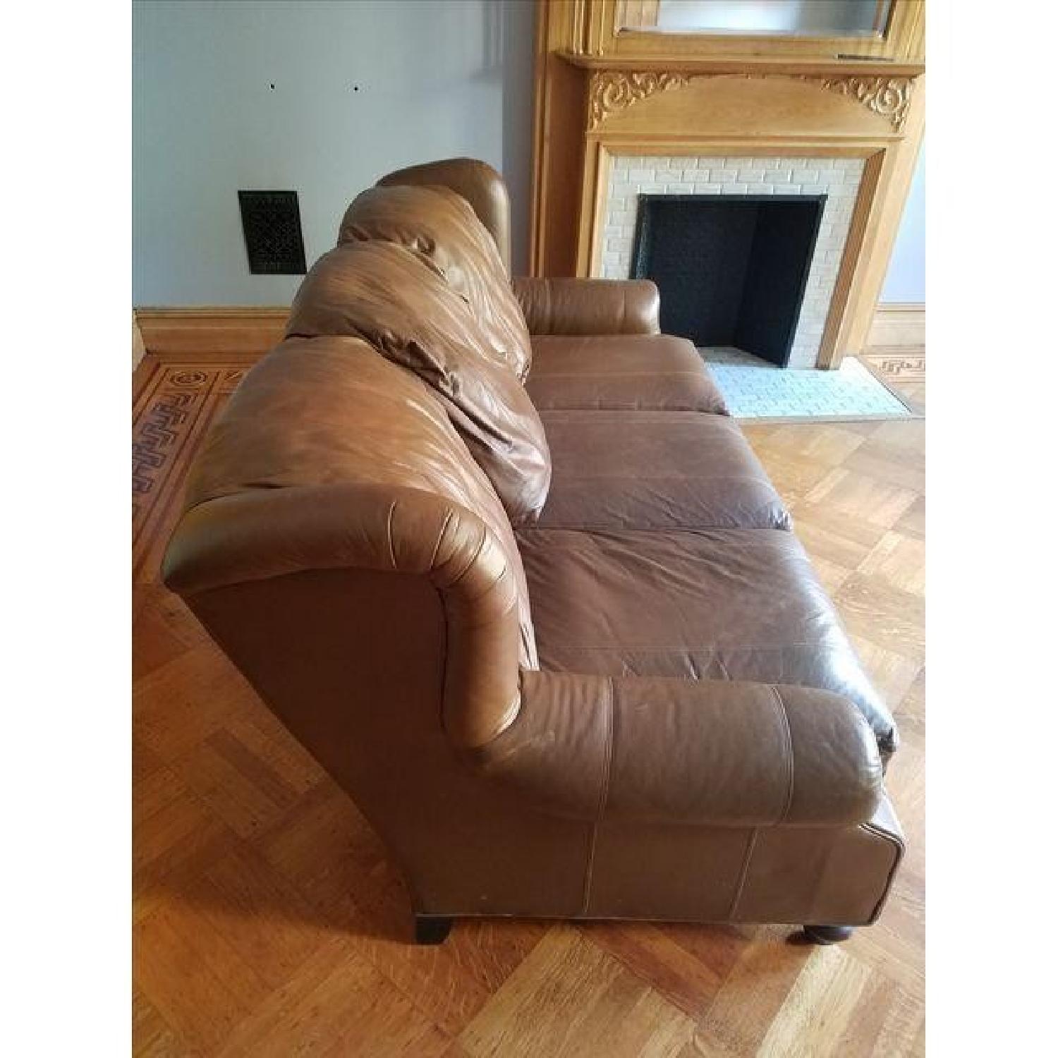 Henredon Brown Leather Sofa - image-4