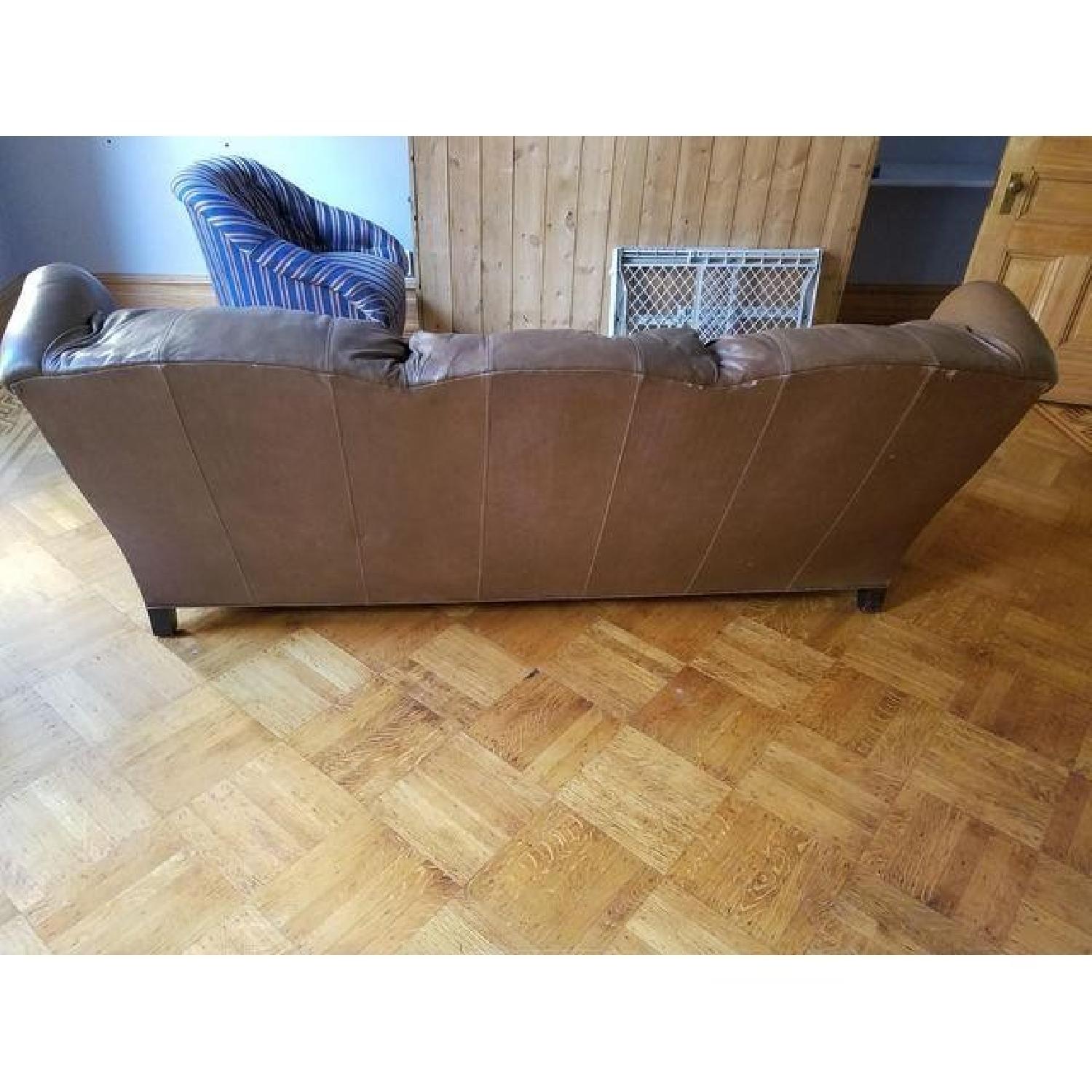 Henredon Brown Leather Sofa - image-5