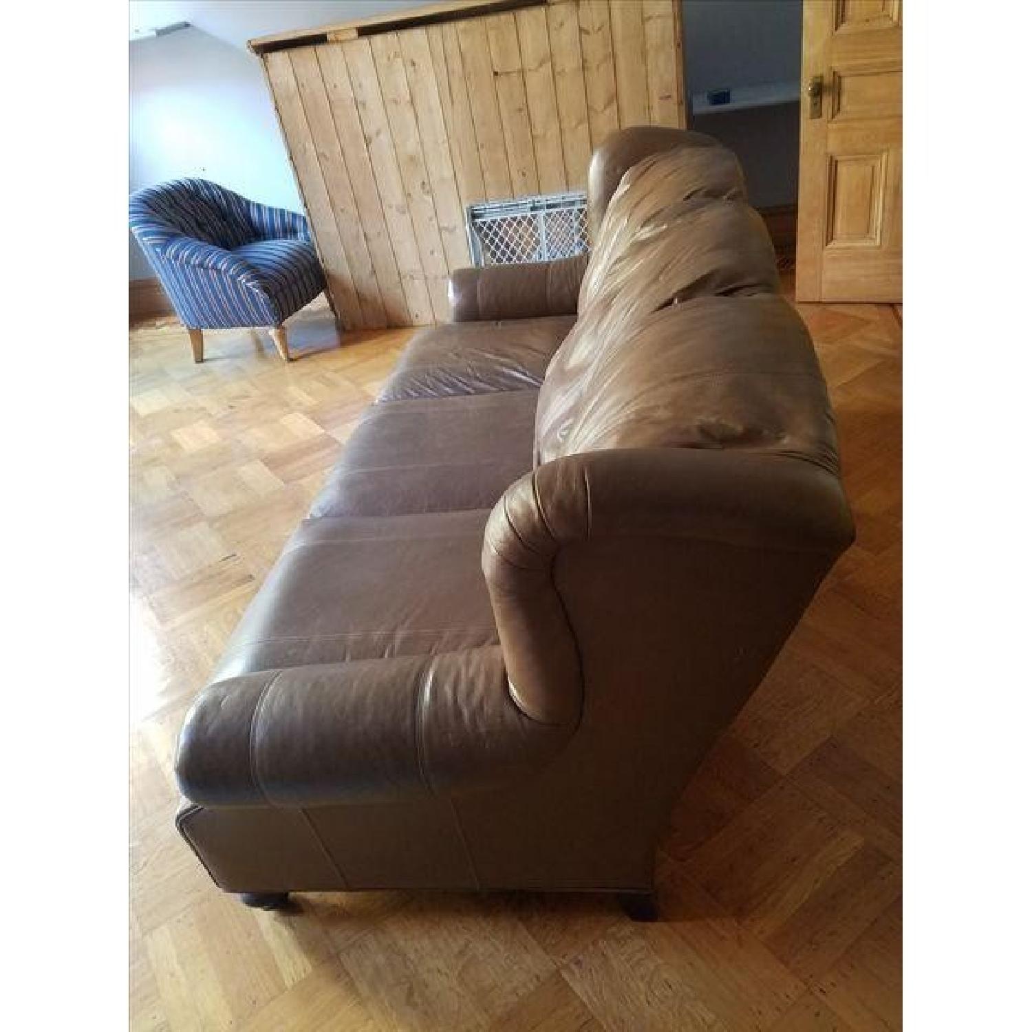 Henredon Brown Leather Sofa - image-6