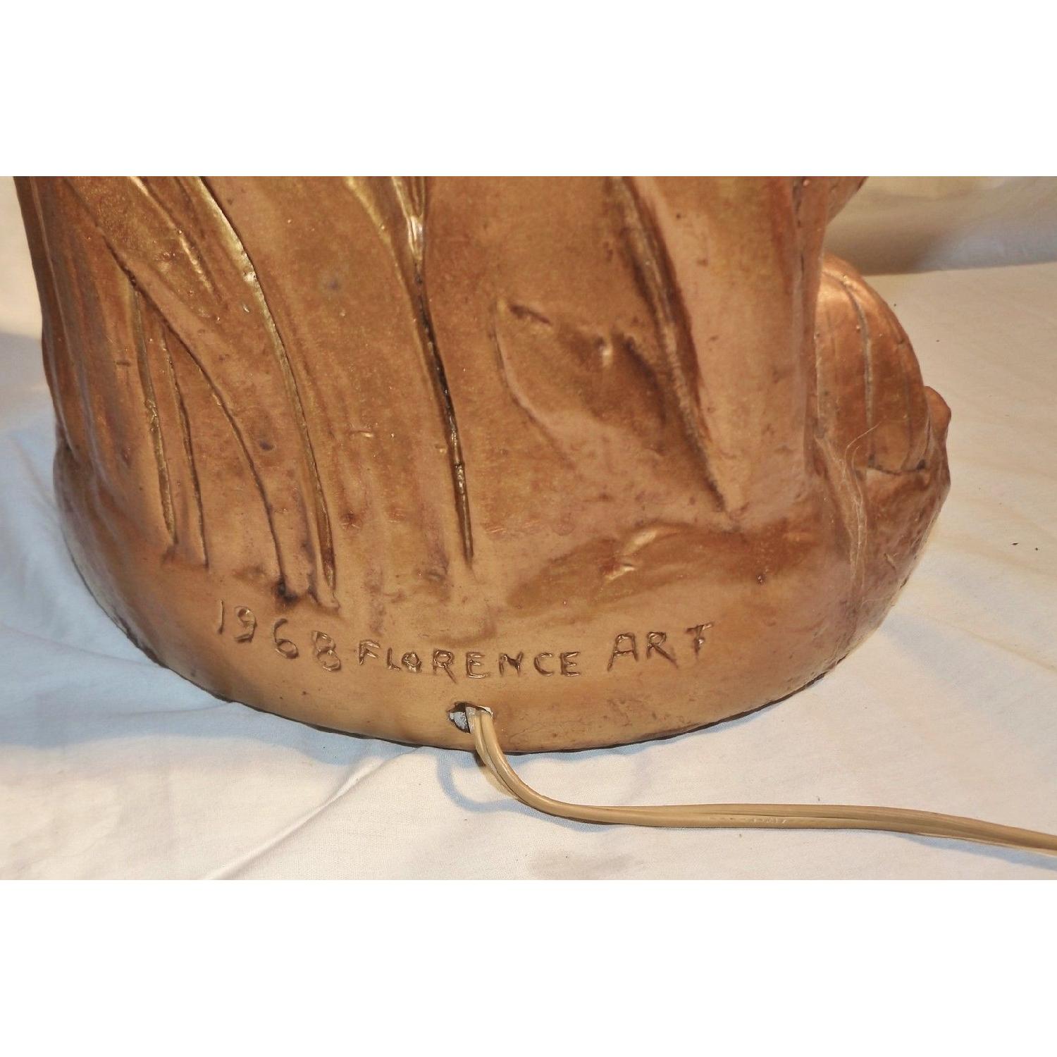 c 1968 Florence Art Ceramic Woman w/ Vessel Large Table Lamp - image-7