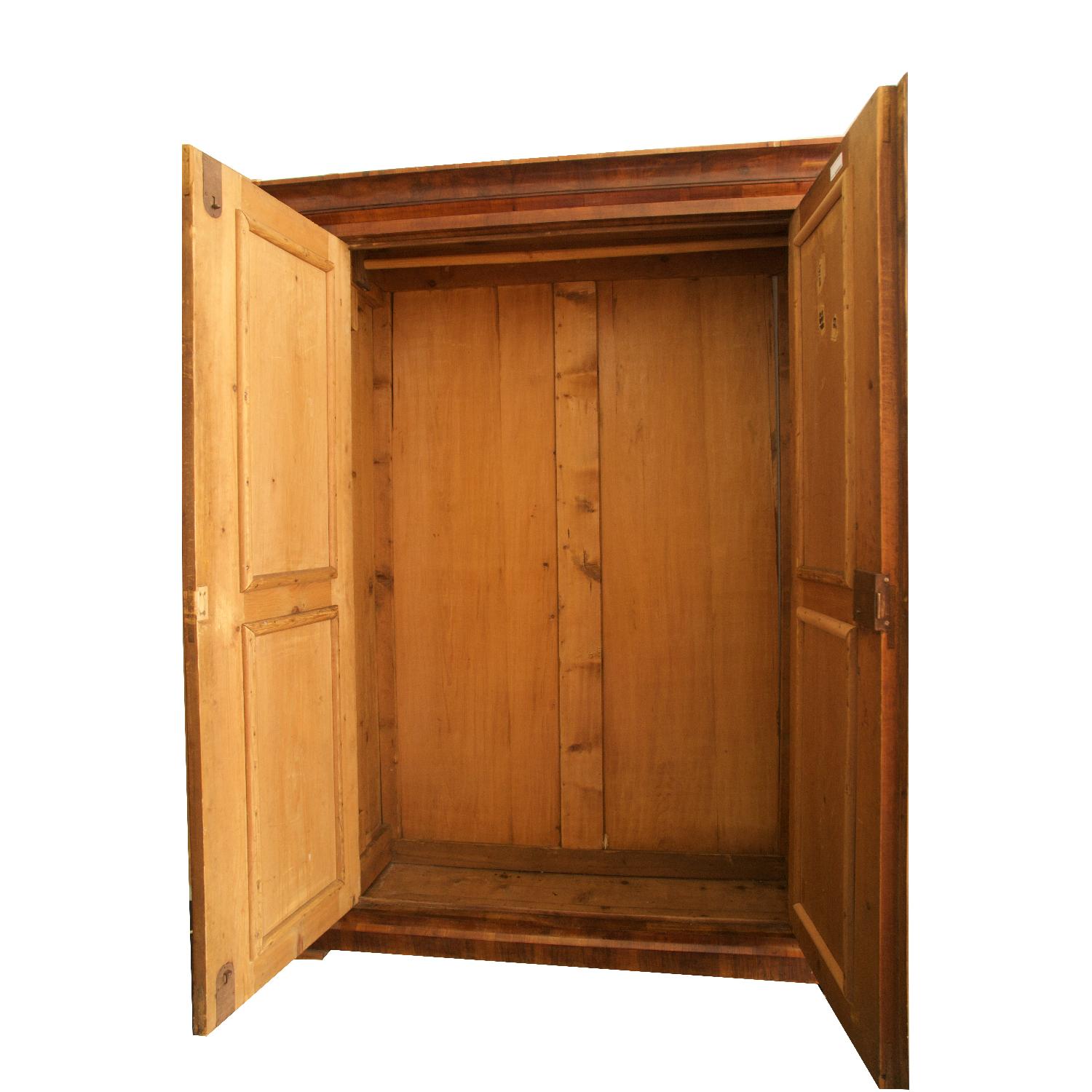 19th Century Biedermeier Antique Walnut Wardrobe/Armoire - image-1