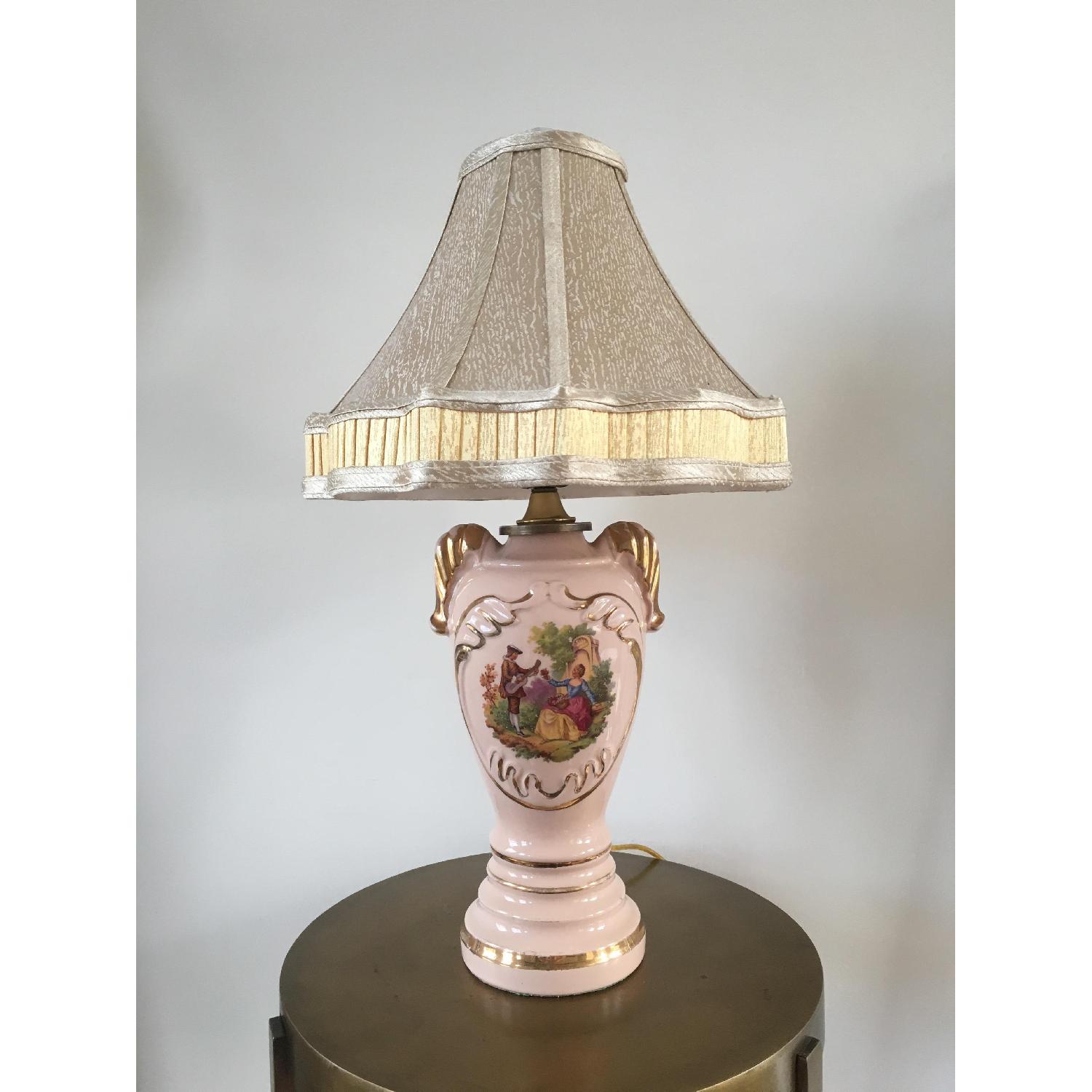 Fragonard French Courting Urn Lamp w/ Shade - image-1