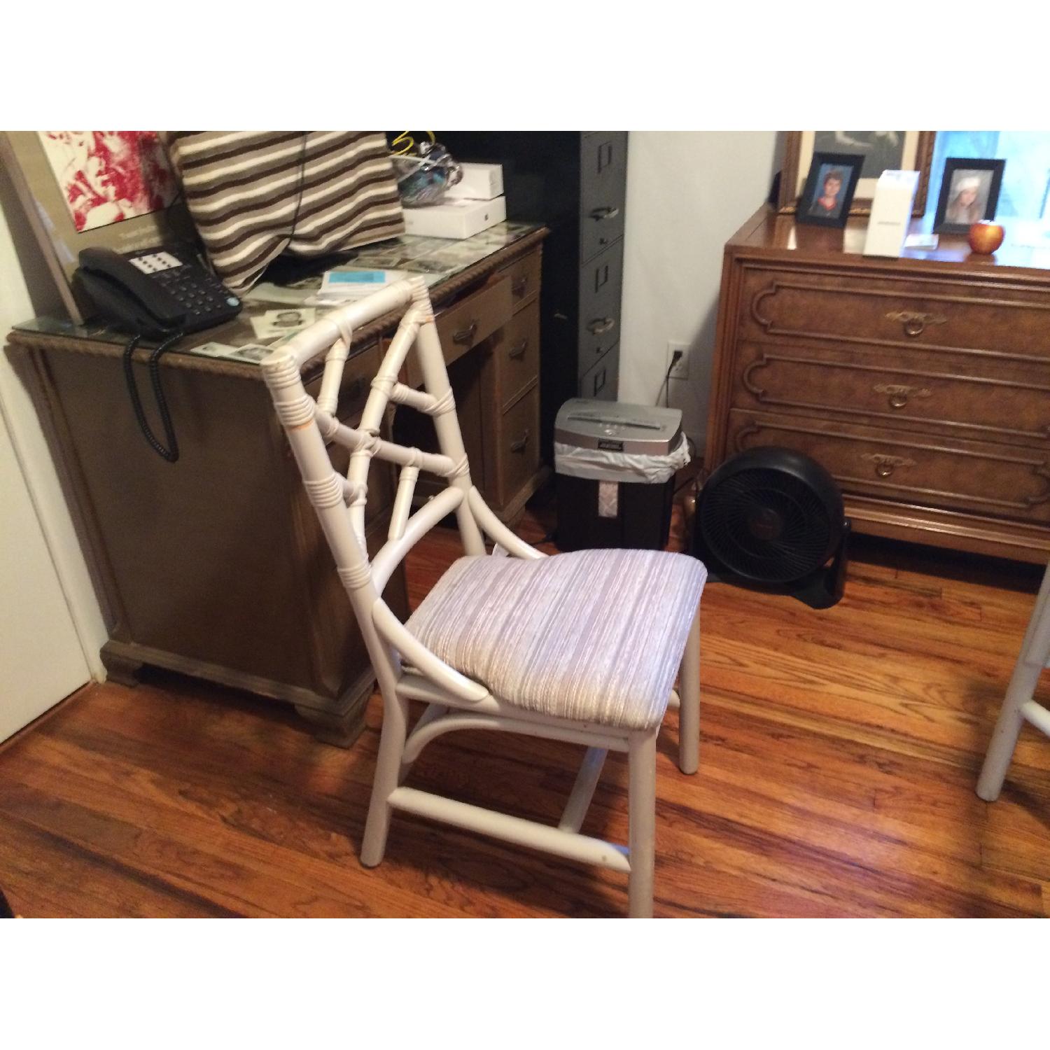 Glass Top Dining Table w/ 4 Matching Upholstered Chairs - image-1