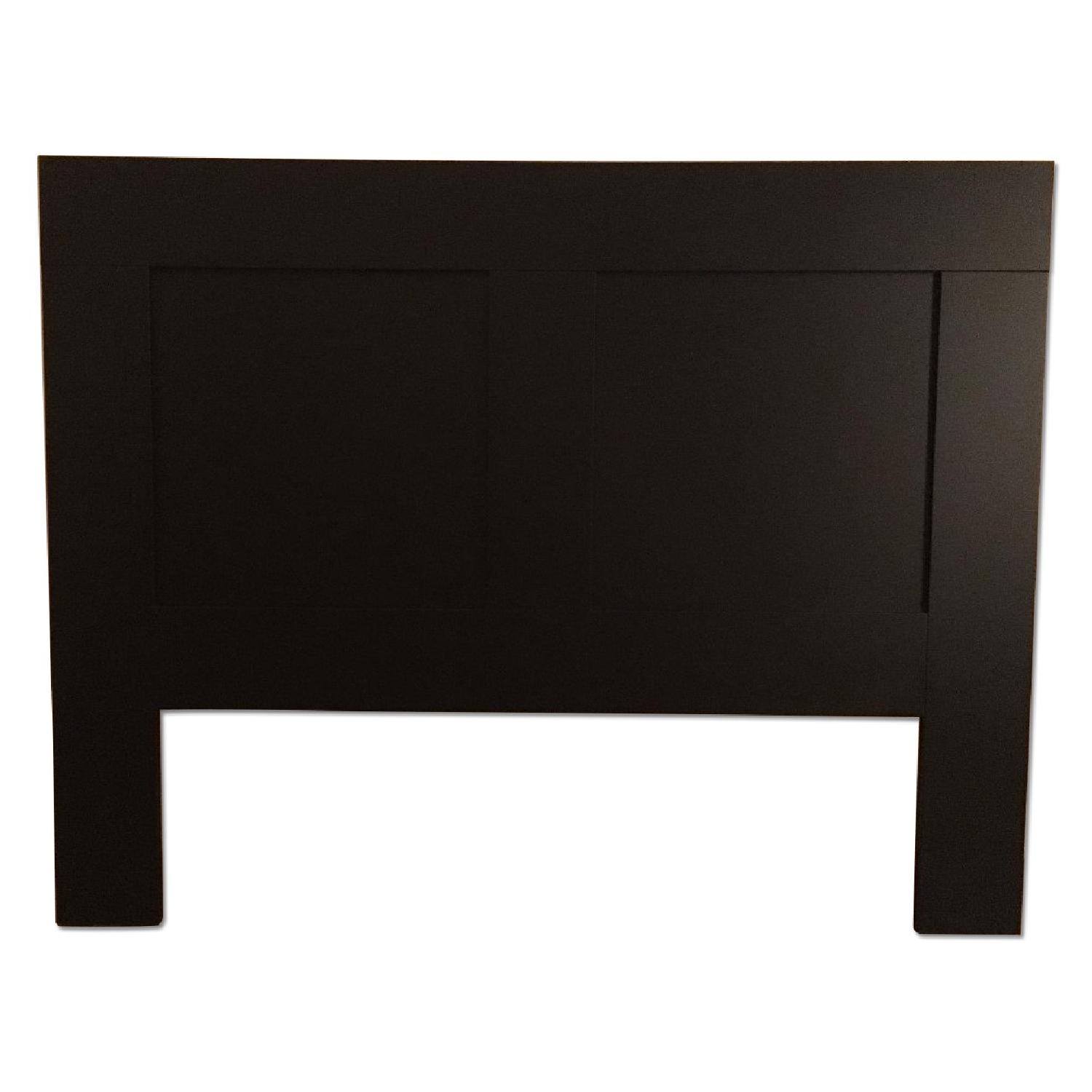 Ikea FullSize Headboard w/ Storage Compartment in Black AptDeco