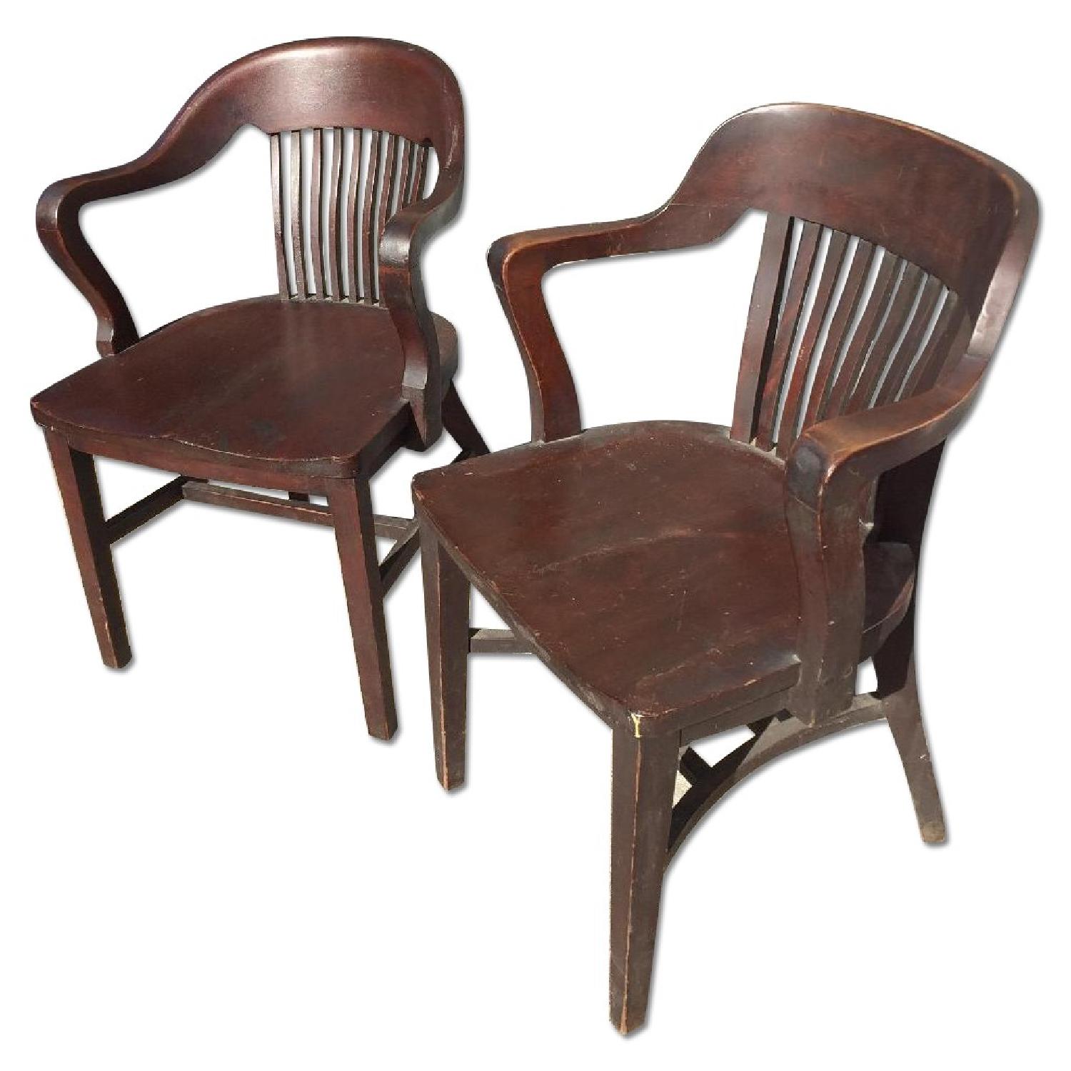 Antique Wooden Library Chairs AptDeco