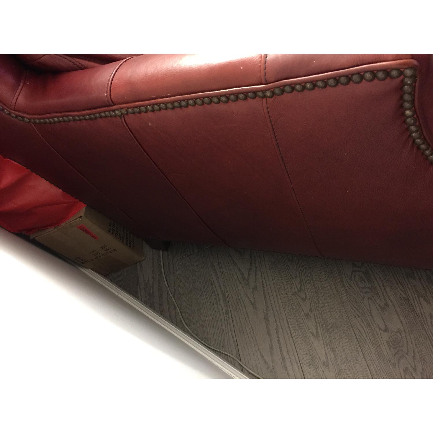 Henredon Red Leather Armchair - image-3