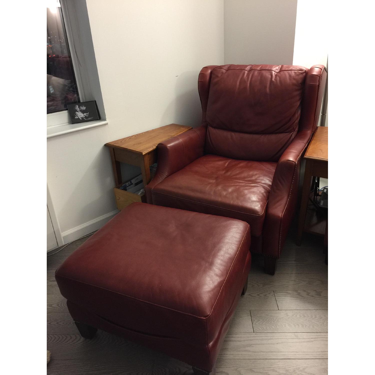 Henredon Red Leather Armchair - image-6