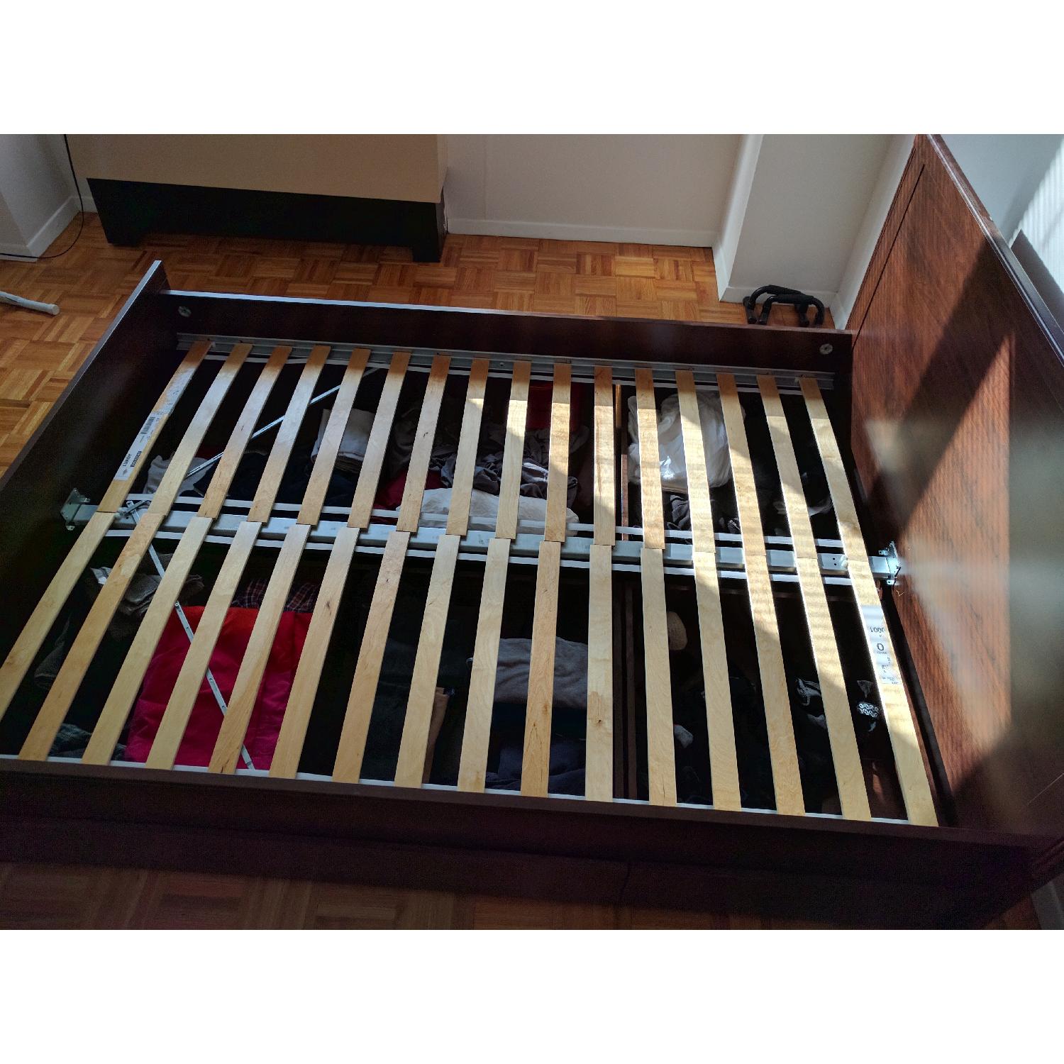 Ikea Full Size Bed Frame w/ 4 Storage Boxes - image-1