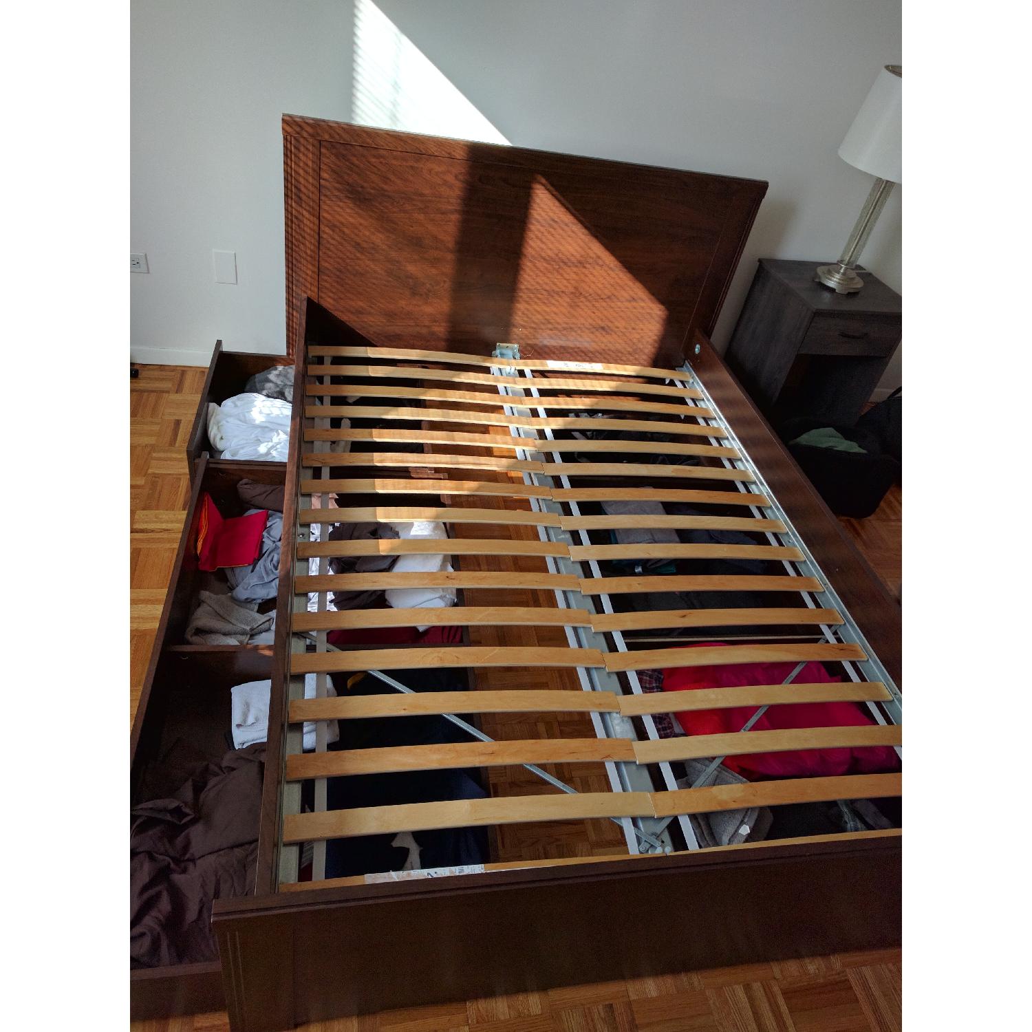 Ikea Full Size Bed Frame w/ 4 Storage Boxes - image-3