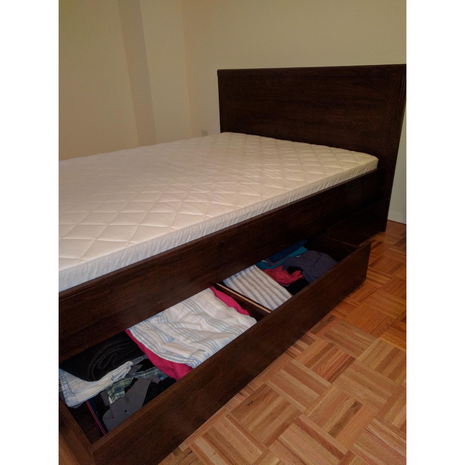 Ikea Full Size Bed Frame w/ 4 Storage Boxes - image-4