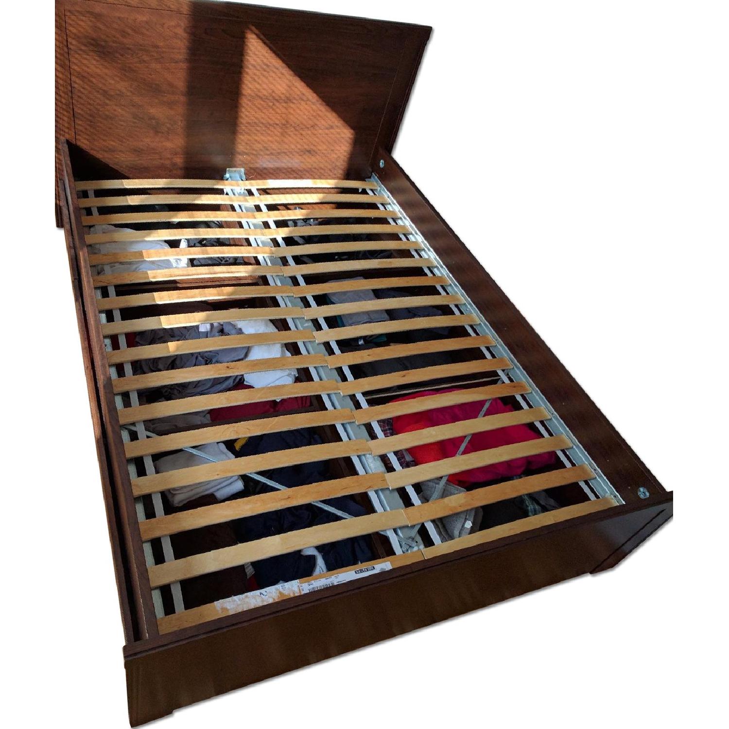 Ikea Full Size Bed Frame w/ 4 Storage Boxes - image-0