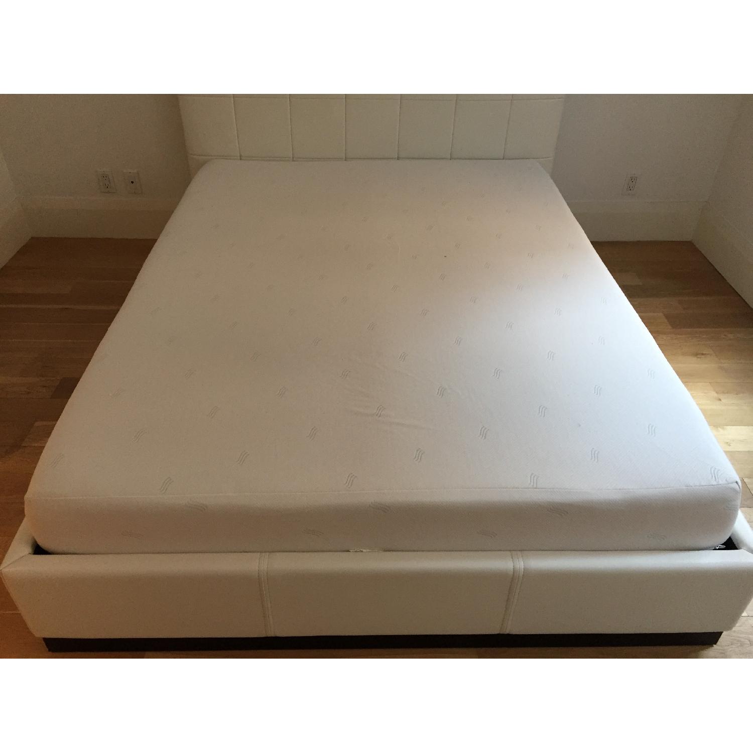 Modern White Queen Size Bed Frame - image-2