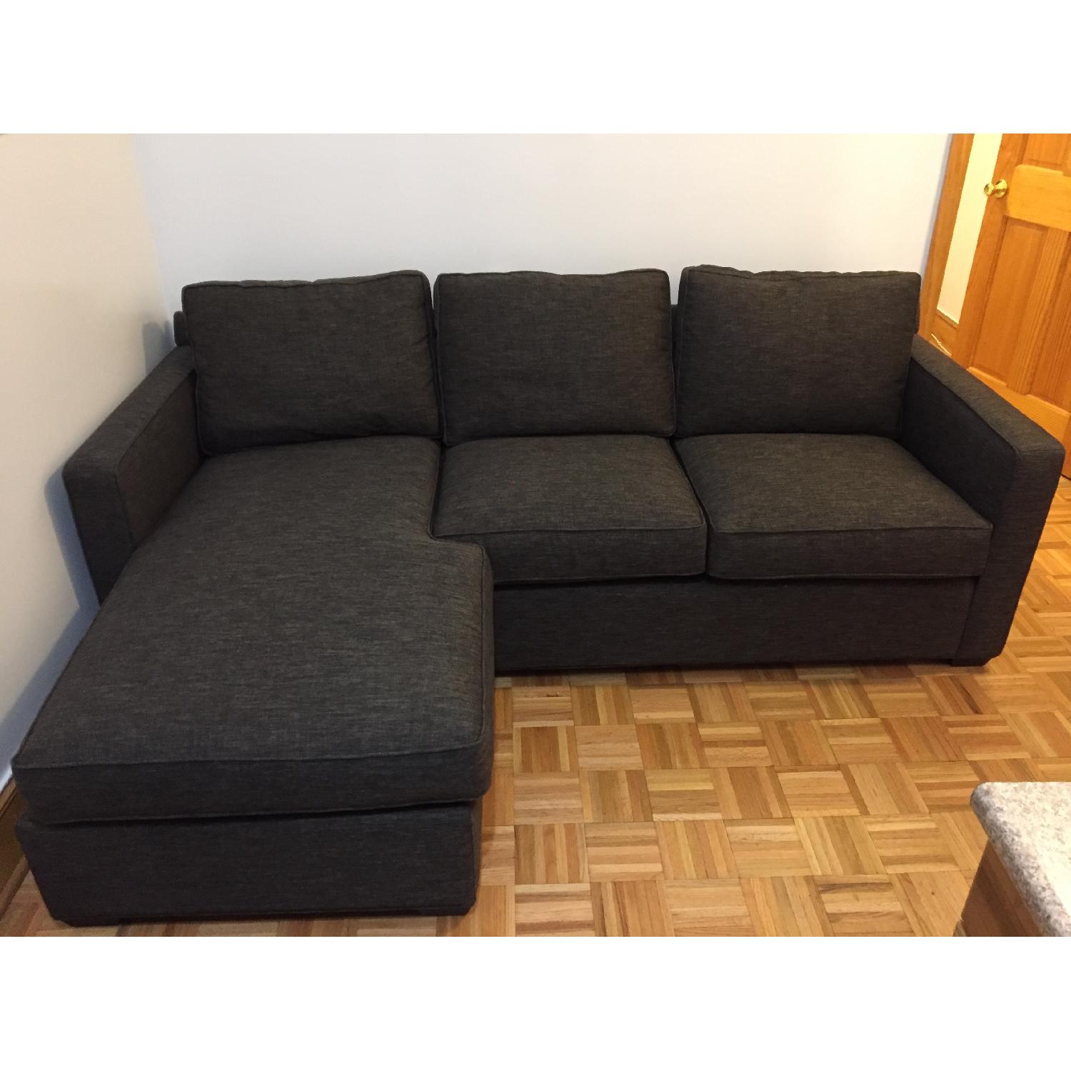 Crate & Barrel David 3-Seat Sectional/Lounger in Graphite - image-1