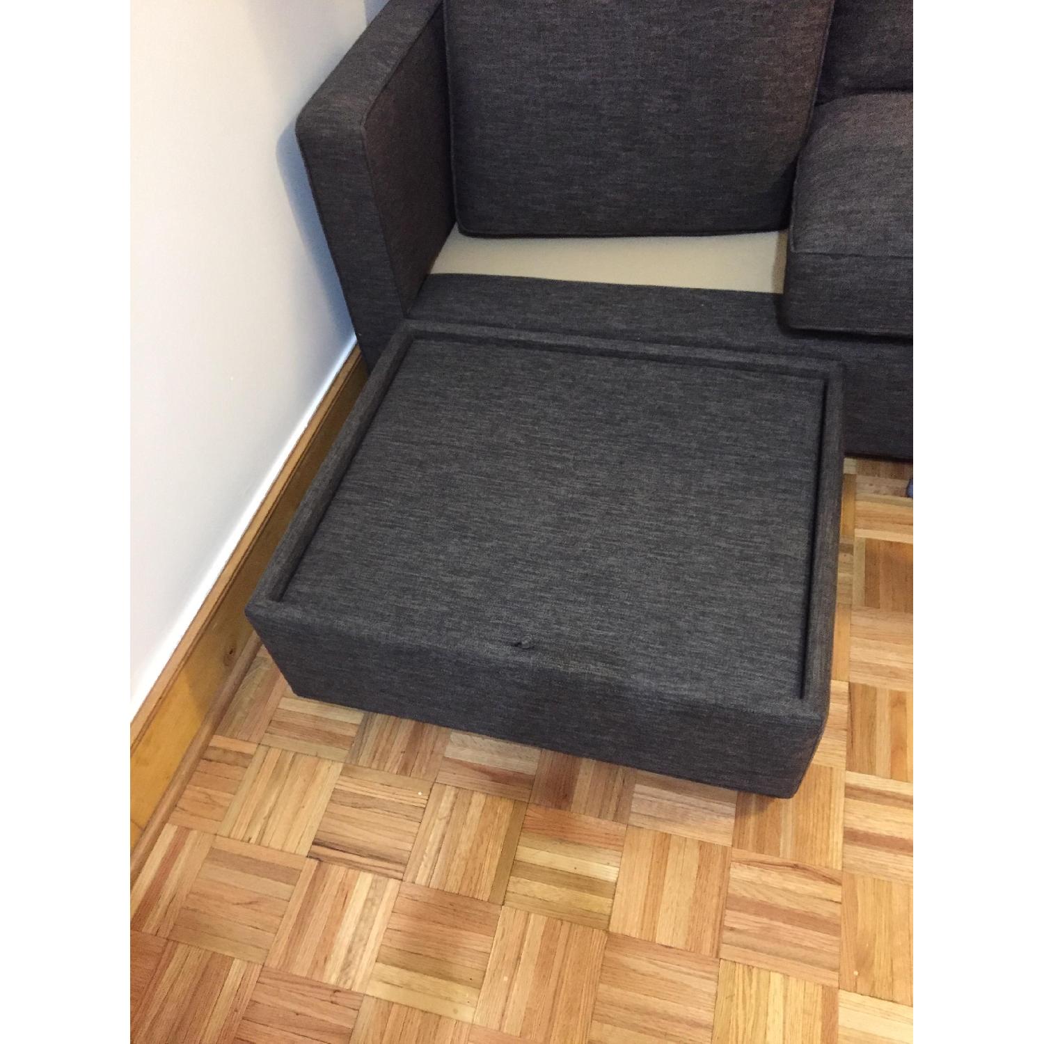 Crate & Barrel David 3-Seat Sectional/Lounger in Graphite - image-2