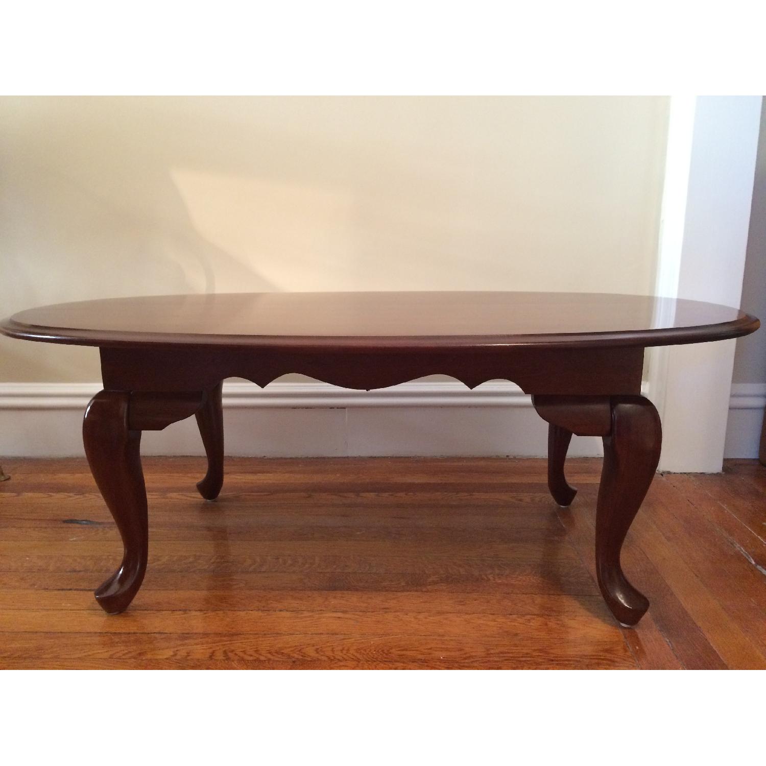 Broyhill Hardwood Cherry Oval Coffee Table - image-4