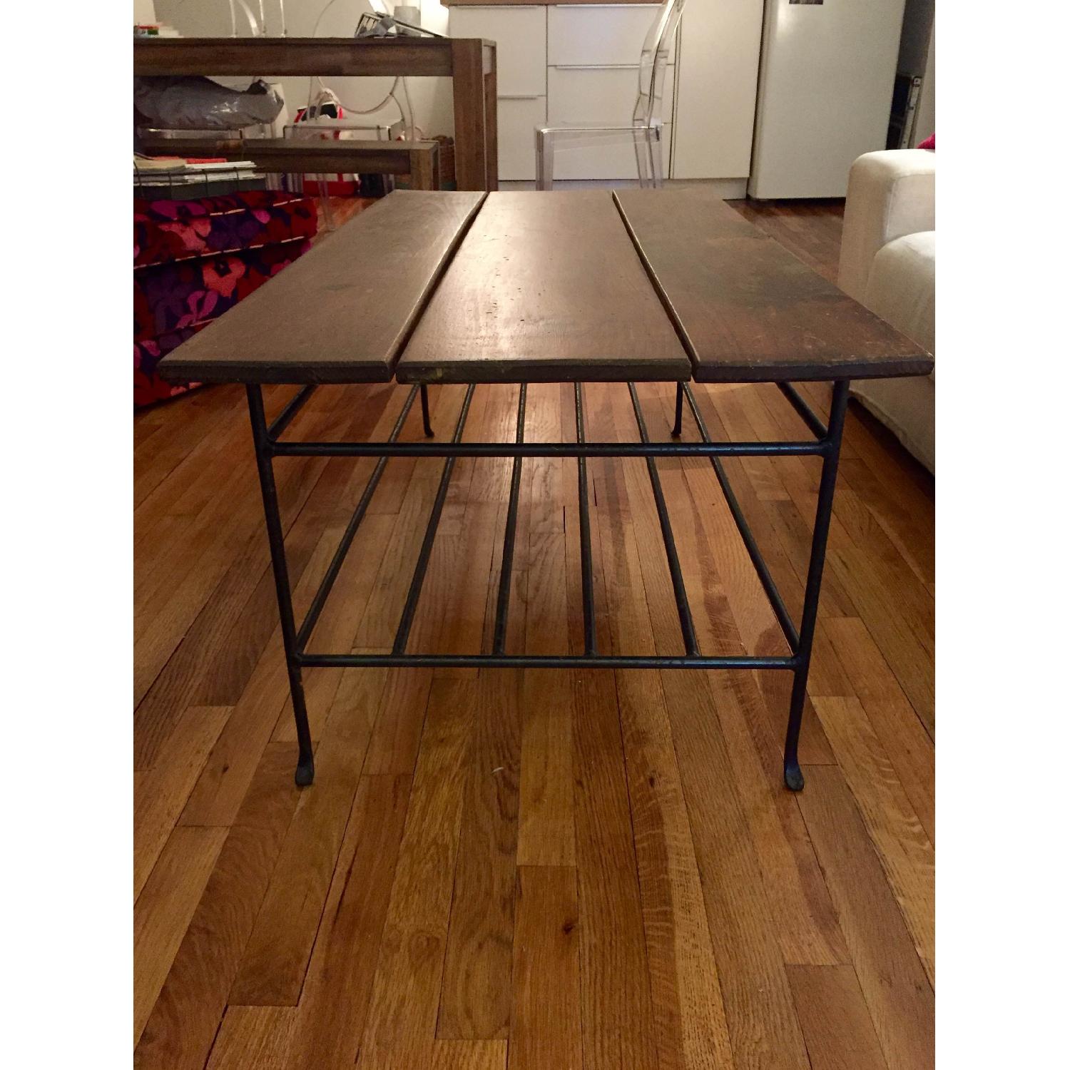 Wood & Wrought Iron Coffee Table - image-2