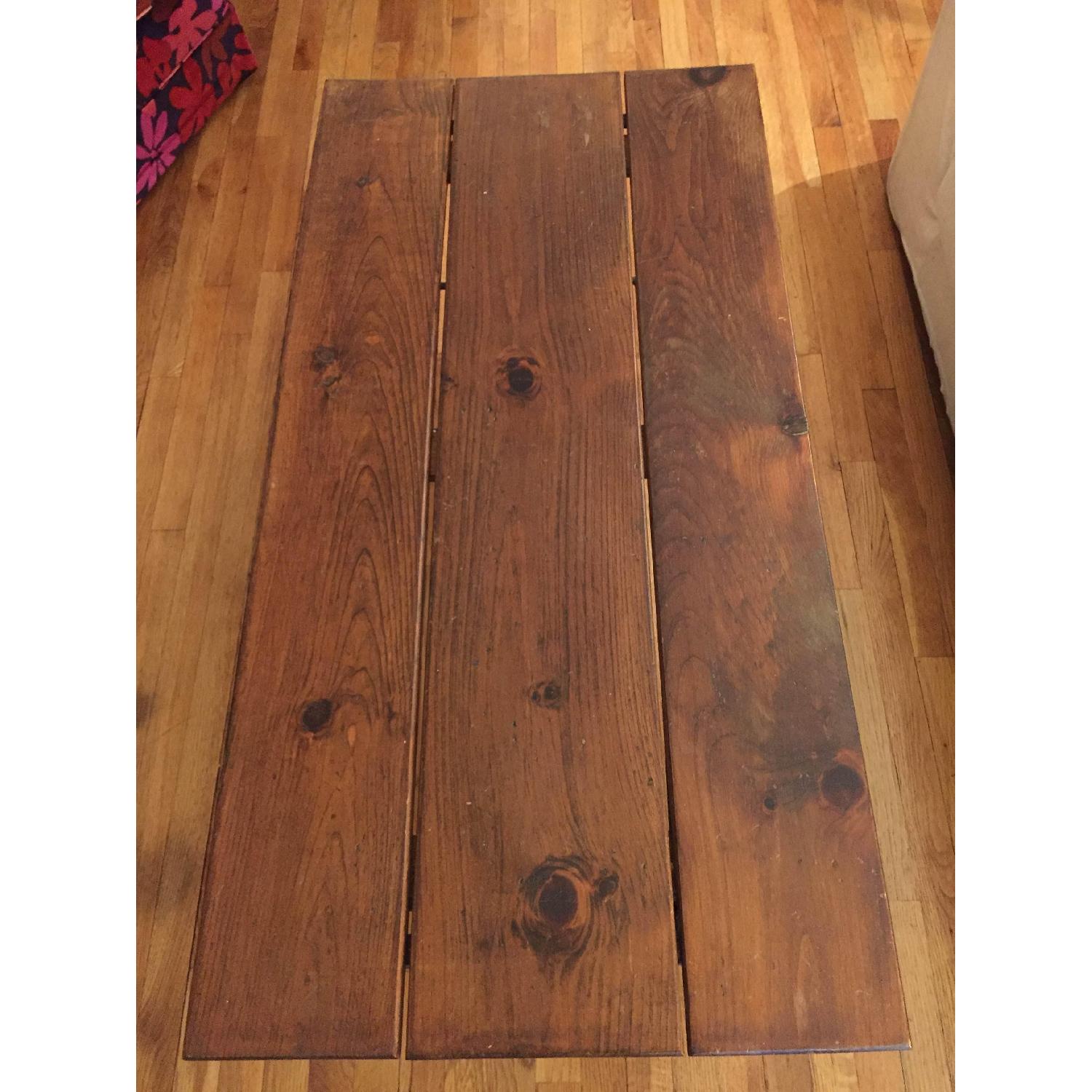 Wood & Wrought Iron Coffee Table - image-3