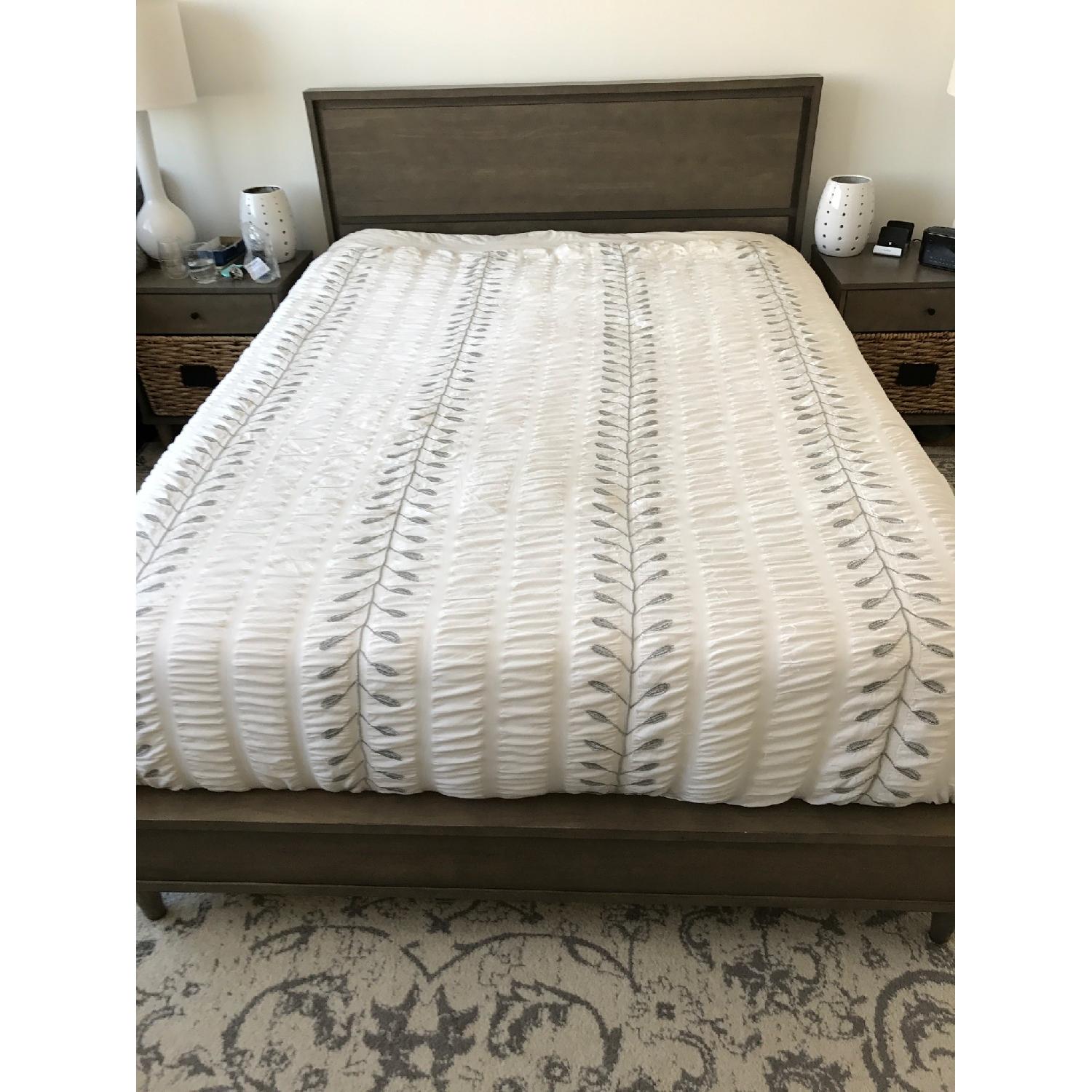Vilas Grey Wood Queen Platform Bed Frame - image-1