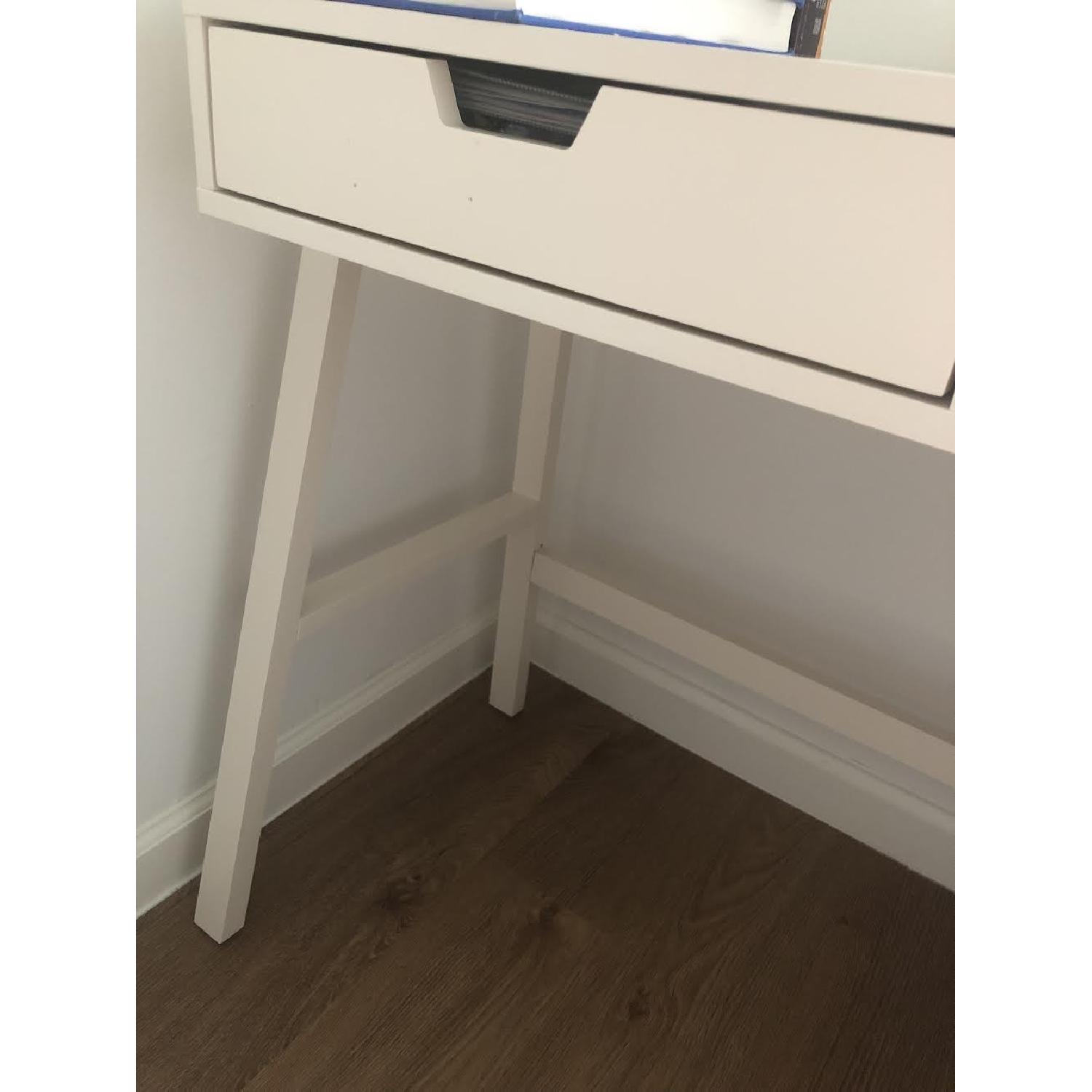White 2 Drawer Desk - image-2