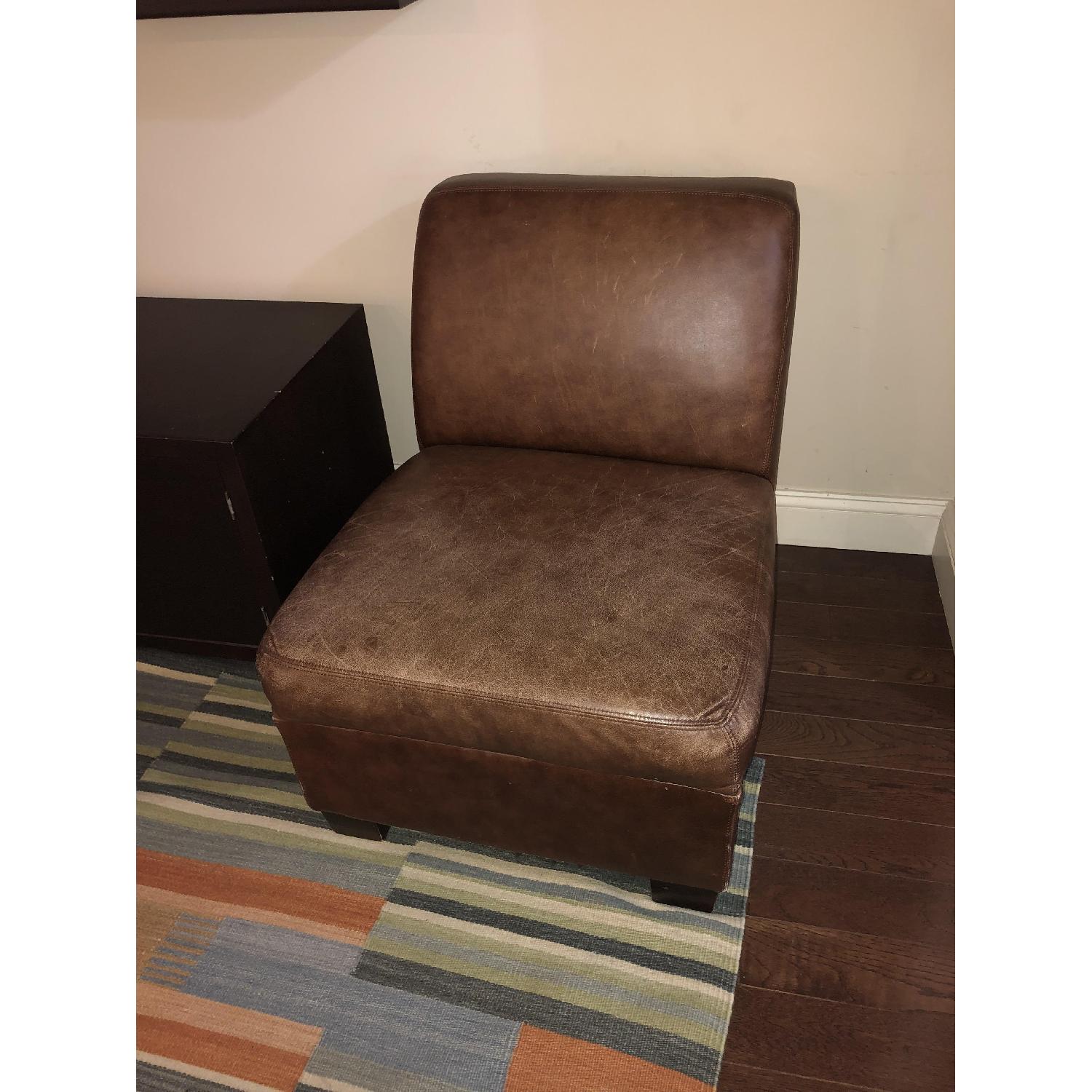 Pottery Barn Leather Club Chair - image-1