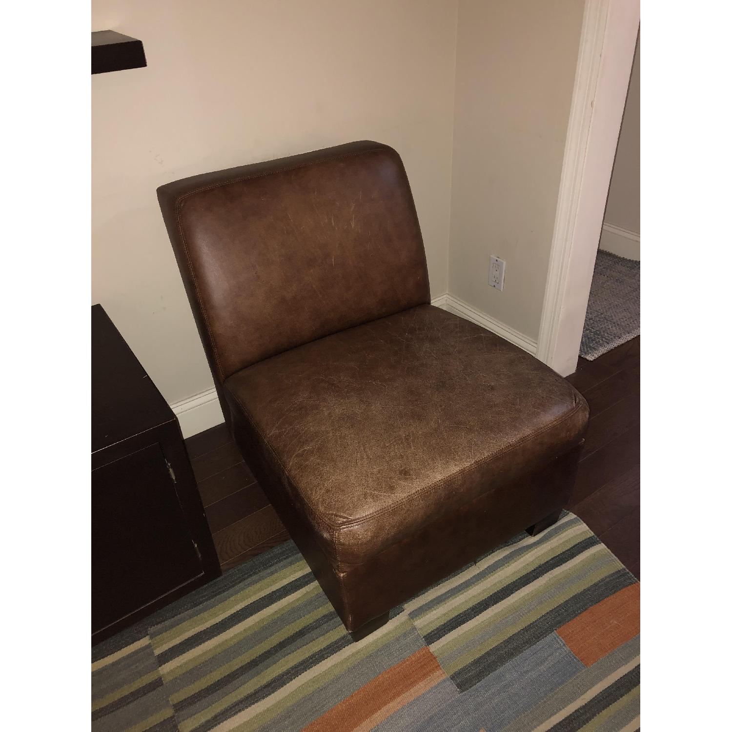 Pottery Barn Leather Club Chair - image-6