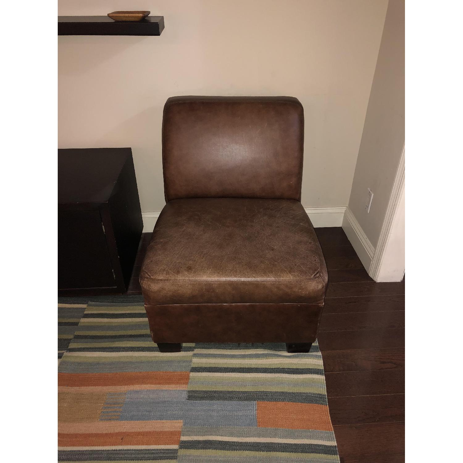 Pottery Barn Leather Club Chair - image-7