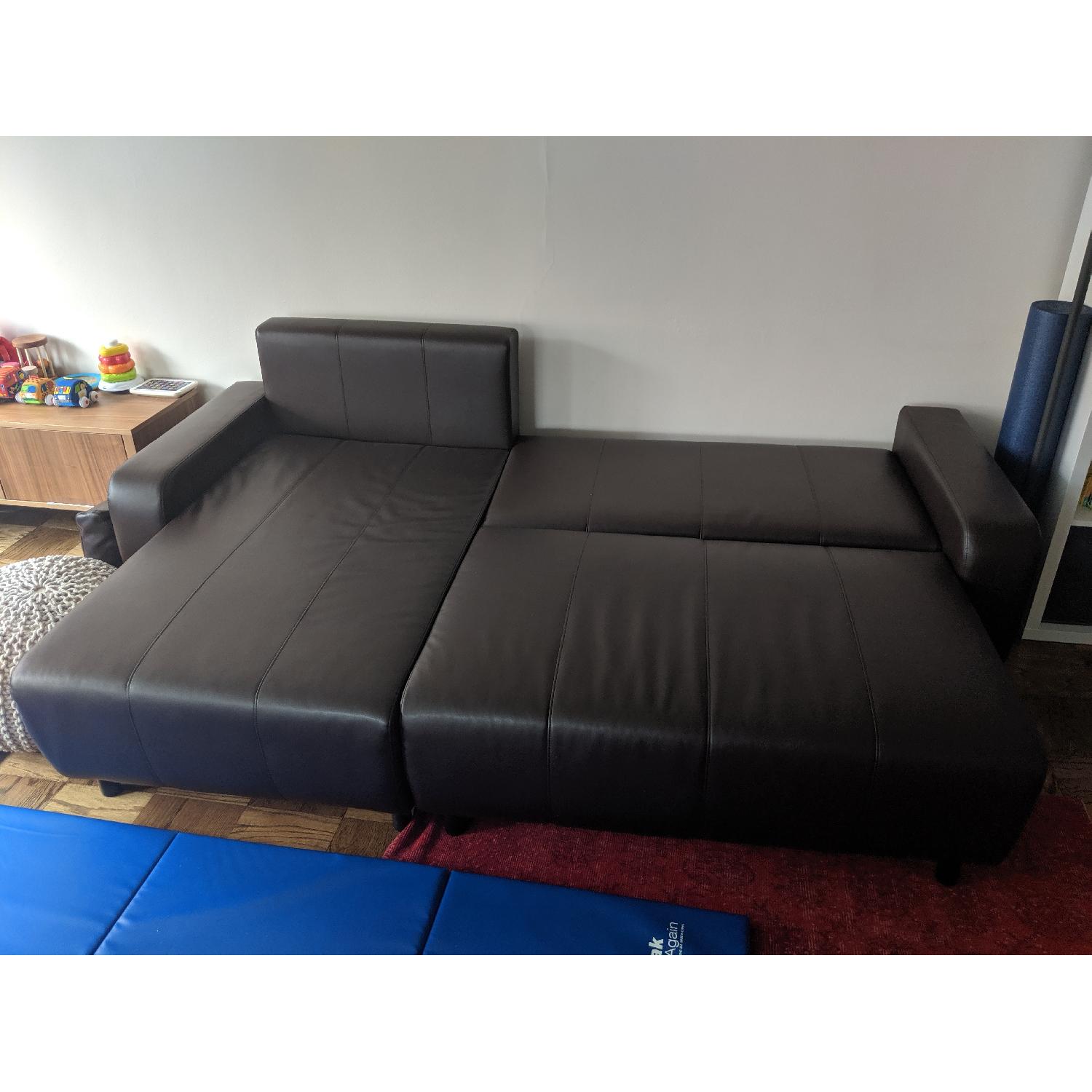 Ikea Sleeper Sectional Sofa w/ Storage & 3 Pillows - image-2