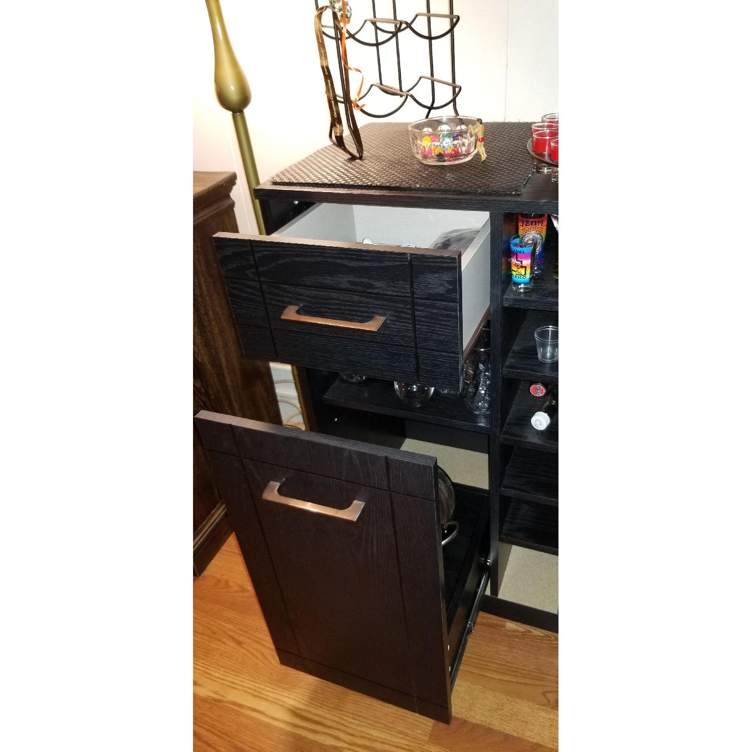 South Shore Vietti 6-Bottle Black Oak Bar Cabinet - image-4