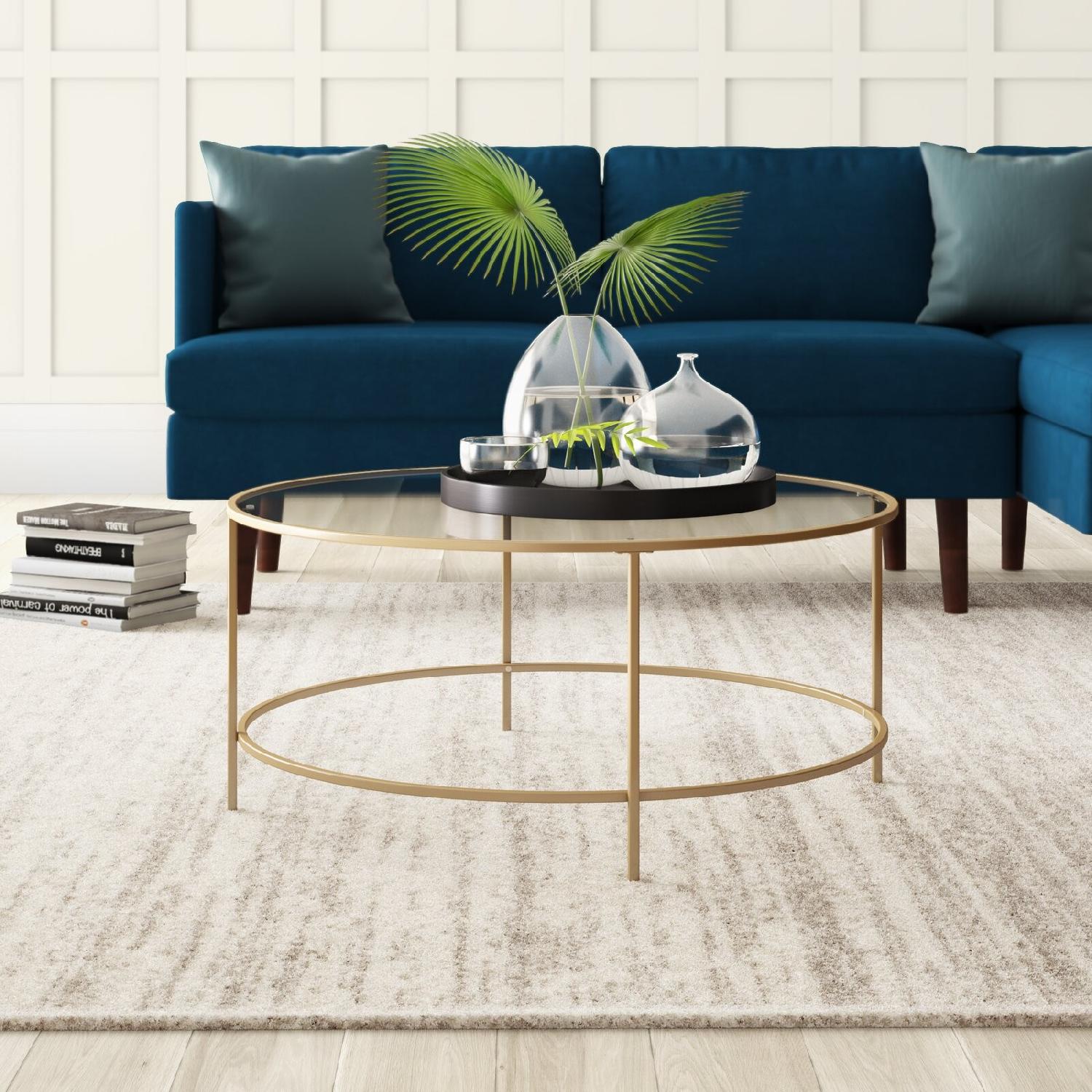Round Gold Coffee Table - image-1