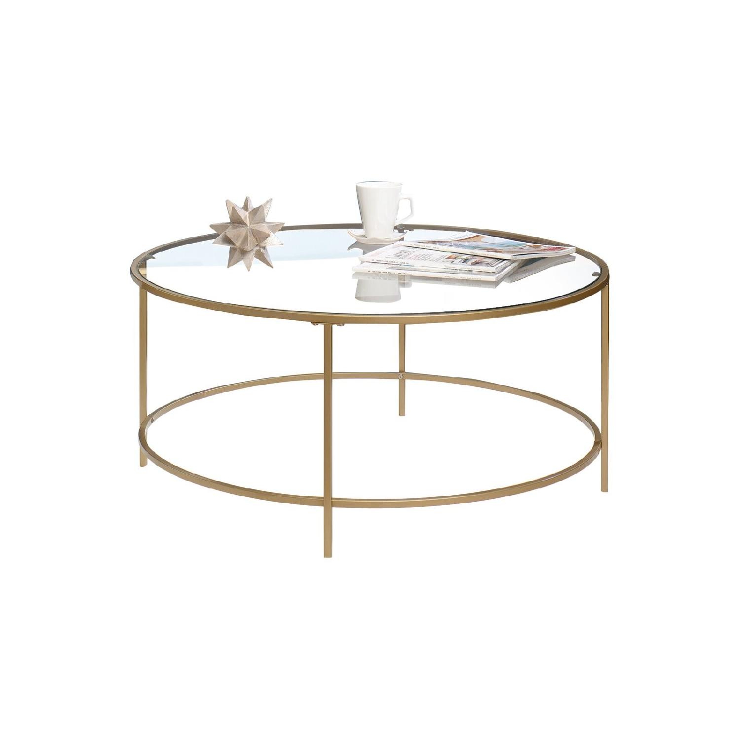 Round Gold Coffee Table - image-0