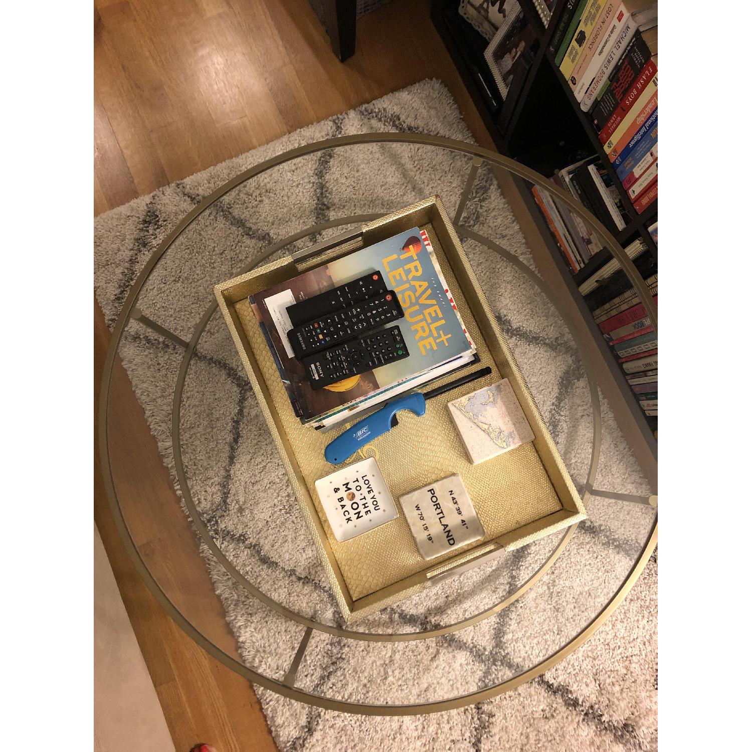 Round Gold Coffee Table - image-2