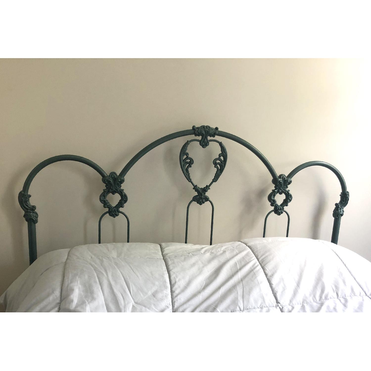 Elliots Designs Victorian Iron Bed Frame w/ Leaf Detailing AptDeco
