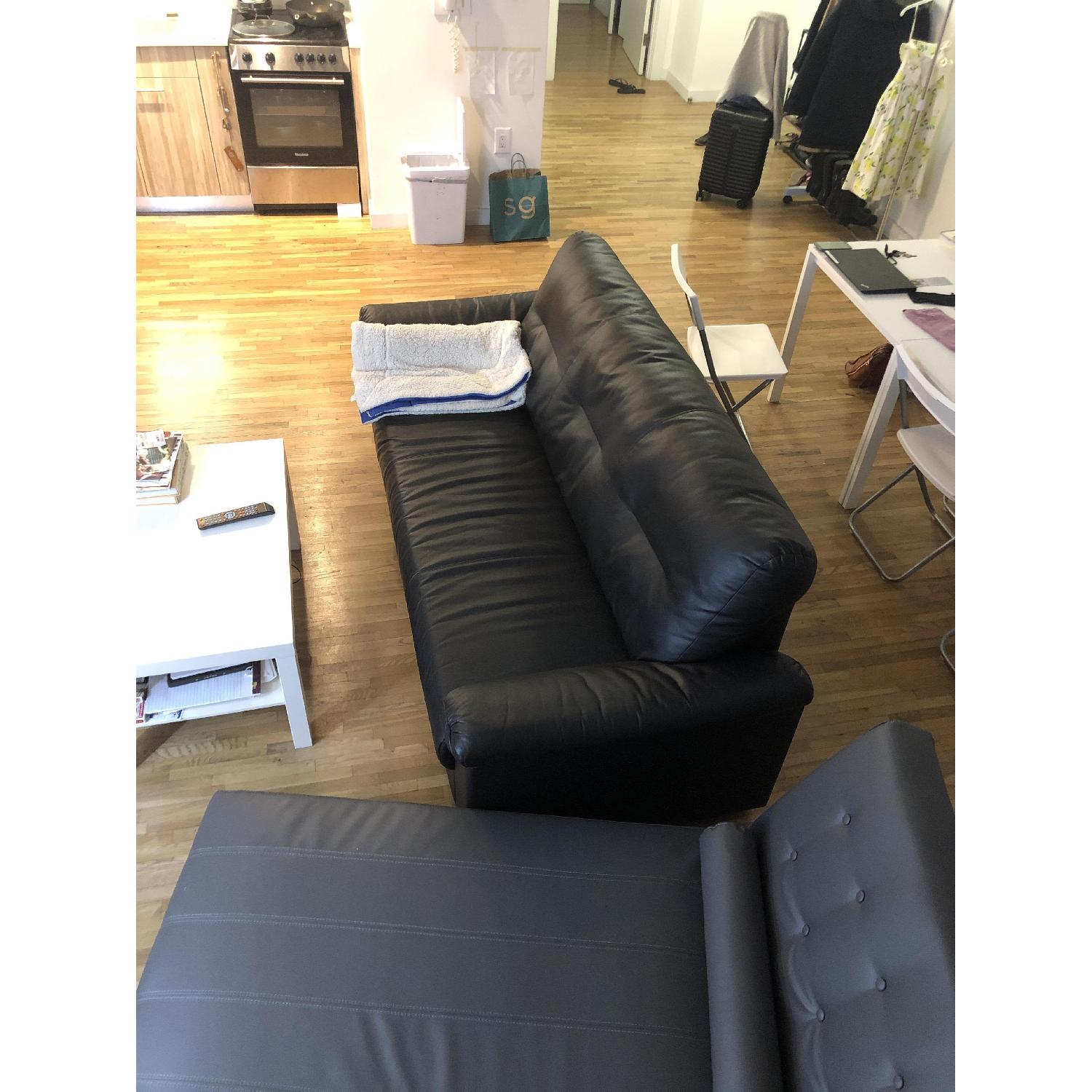 Ikea Knislinge Leather Sofa AptDeco