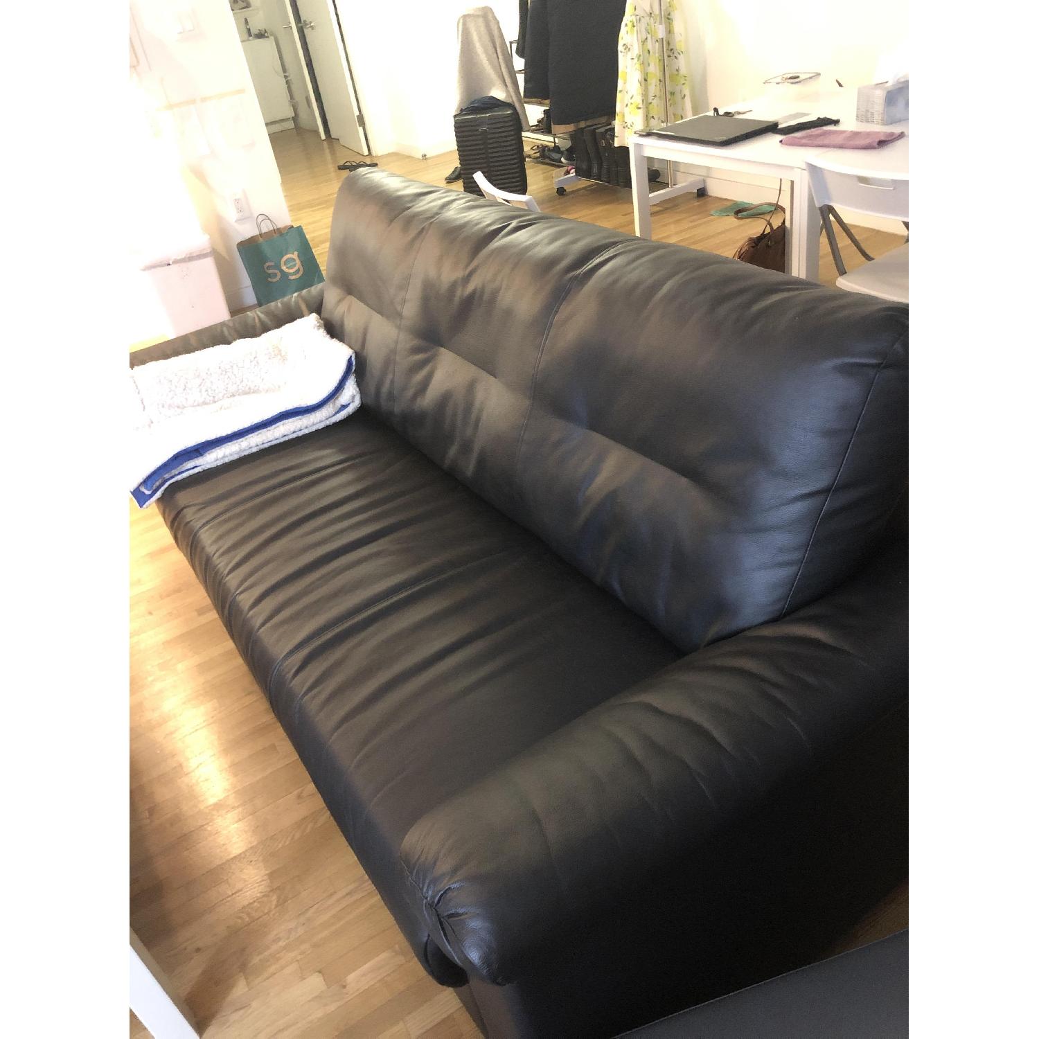 Ikea Knislinge Leather Sofa AptDeco