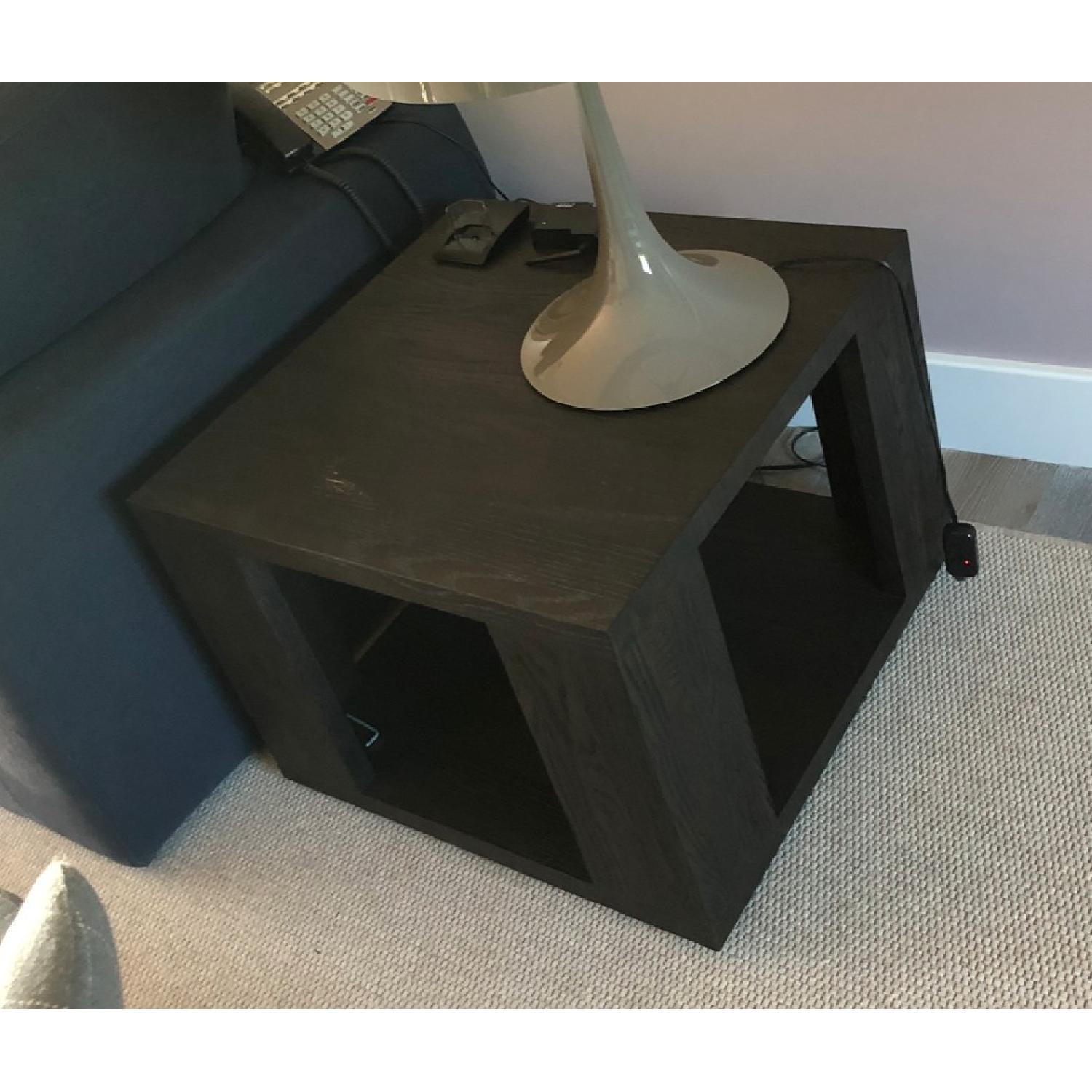 Wood Side Table w/ Center Storage - image-1