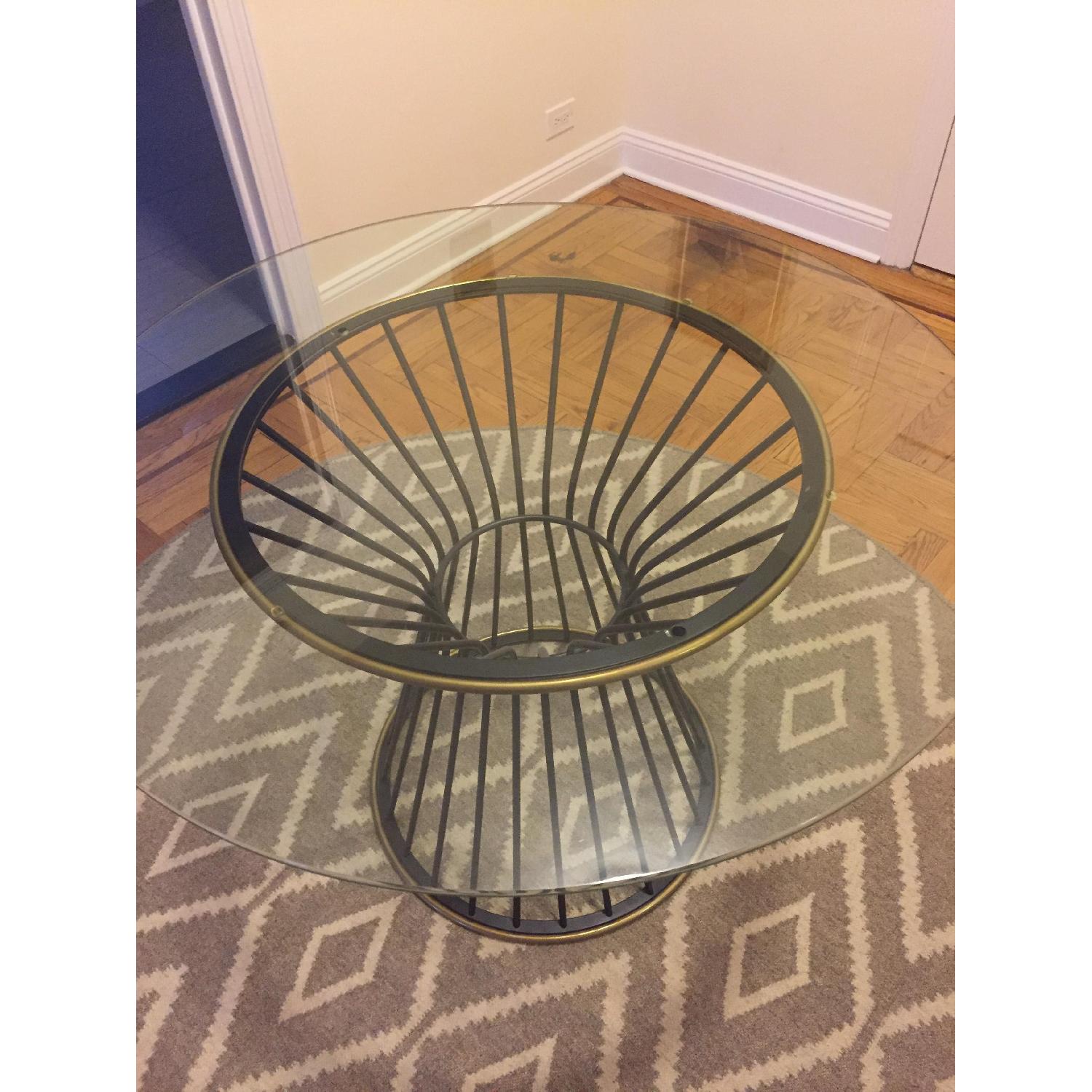 West Elm Glass Top Dining Table AptDeco