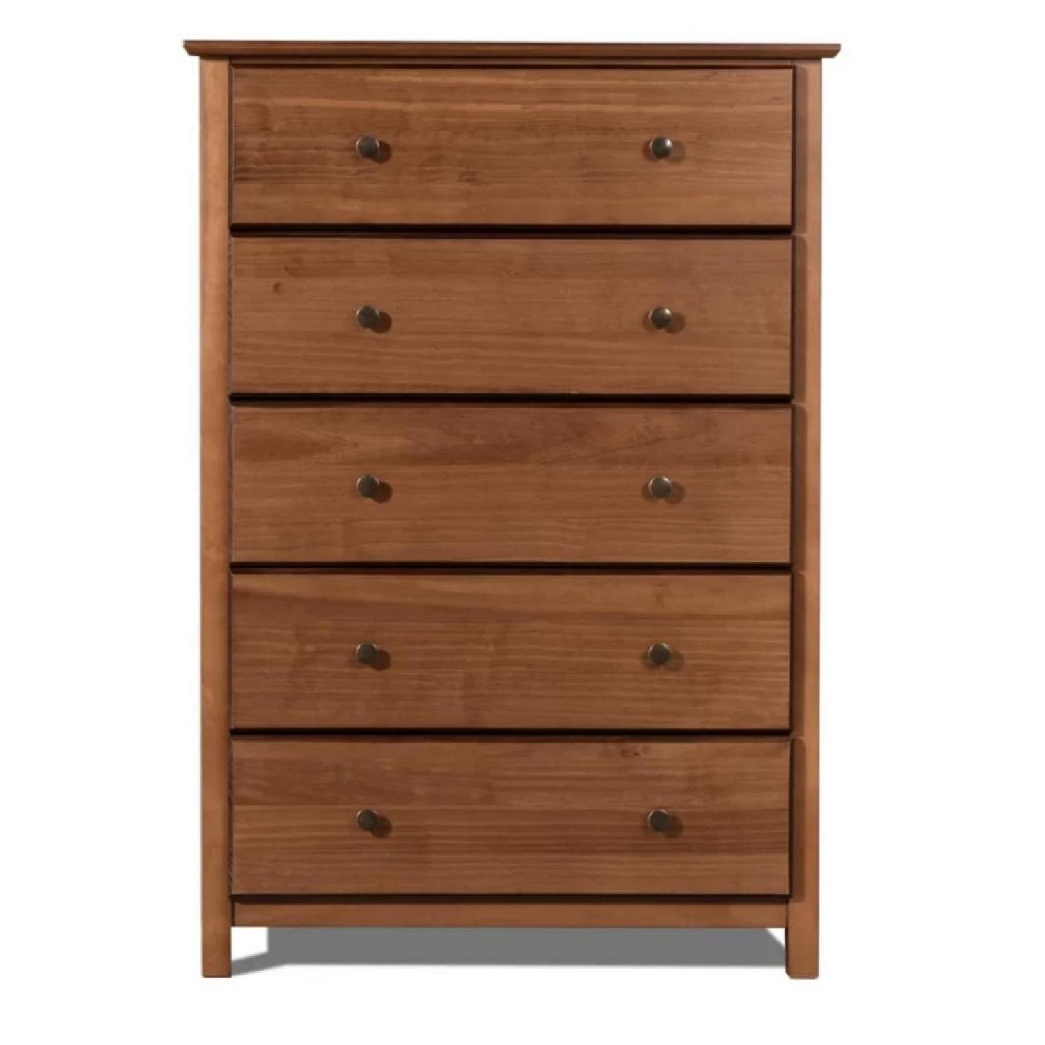 Grain Wood Furniture Shaker 5 Drawer Dresser - image-3