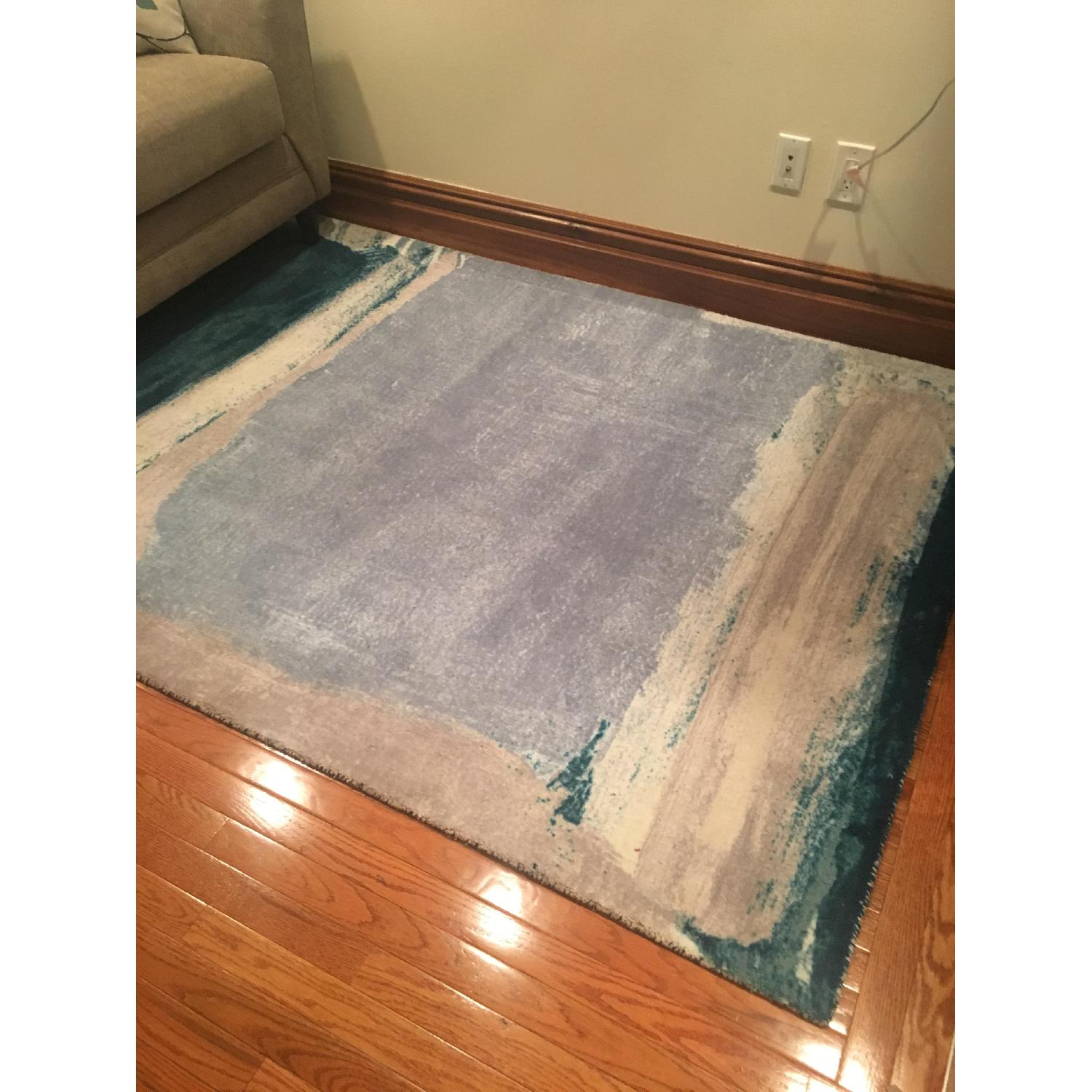 West Elm Watercolor Landscape Rug - image-1