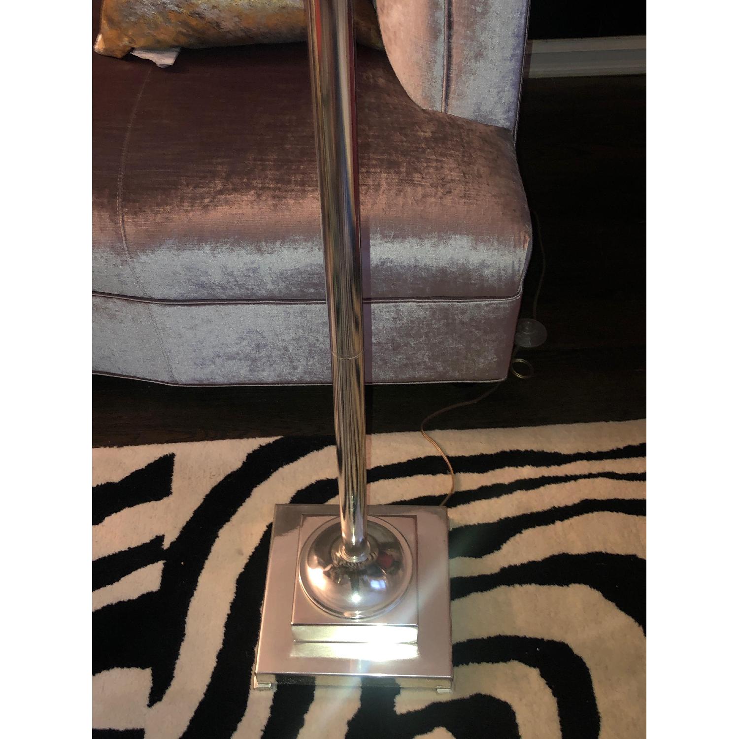 Silver Lamp w/ Black Shade - image-2