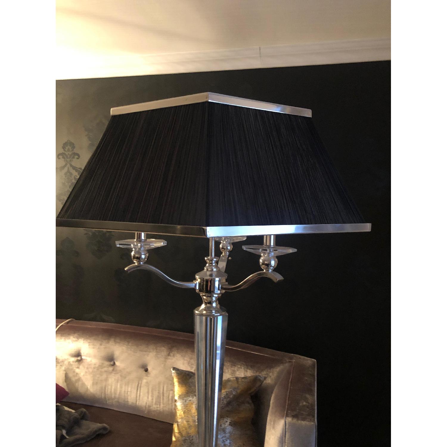 Silver Lamp w/ Black Shade - image-3