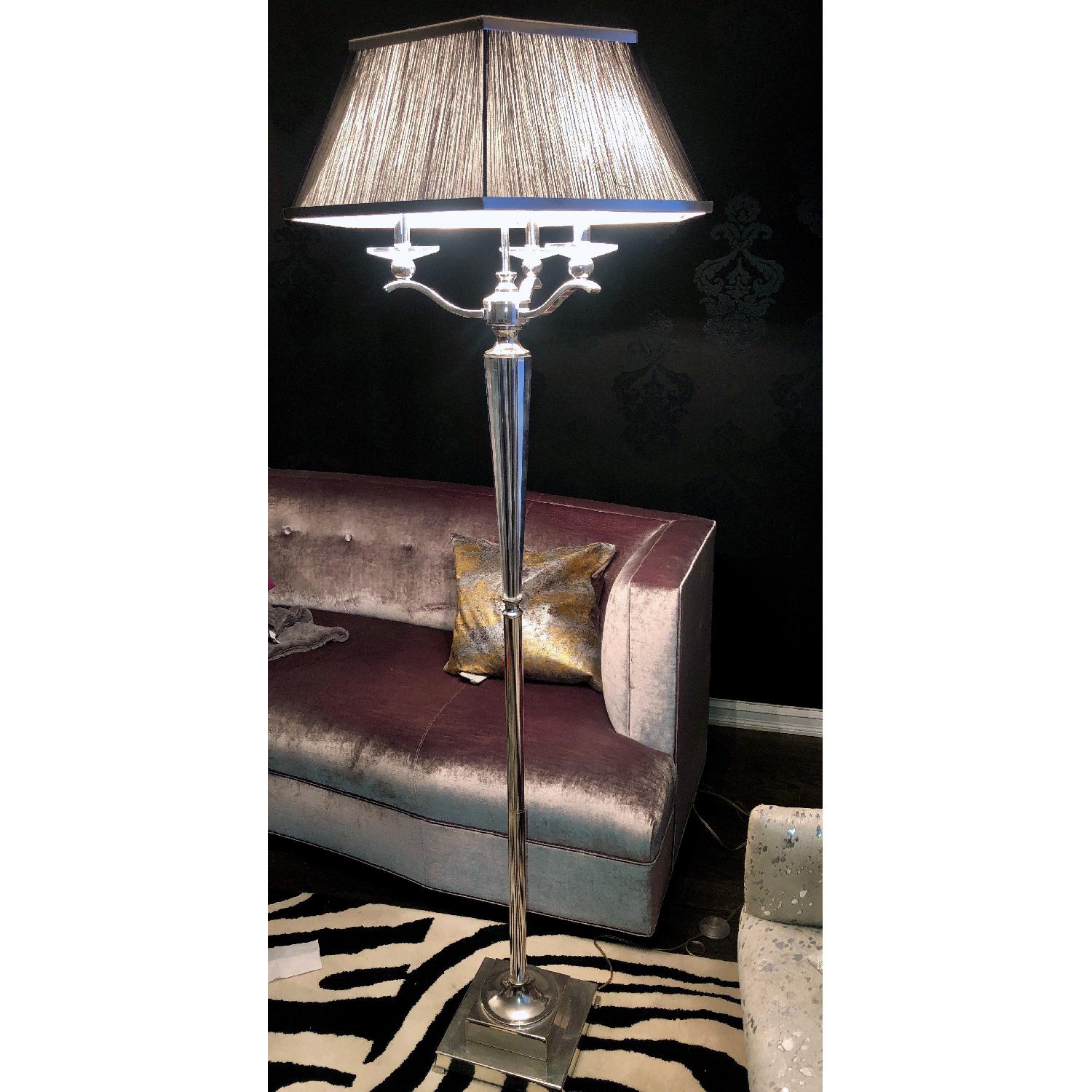Silver Lamp w/ Black Shade - image-4