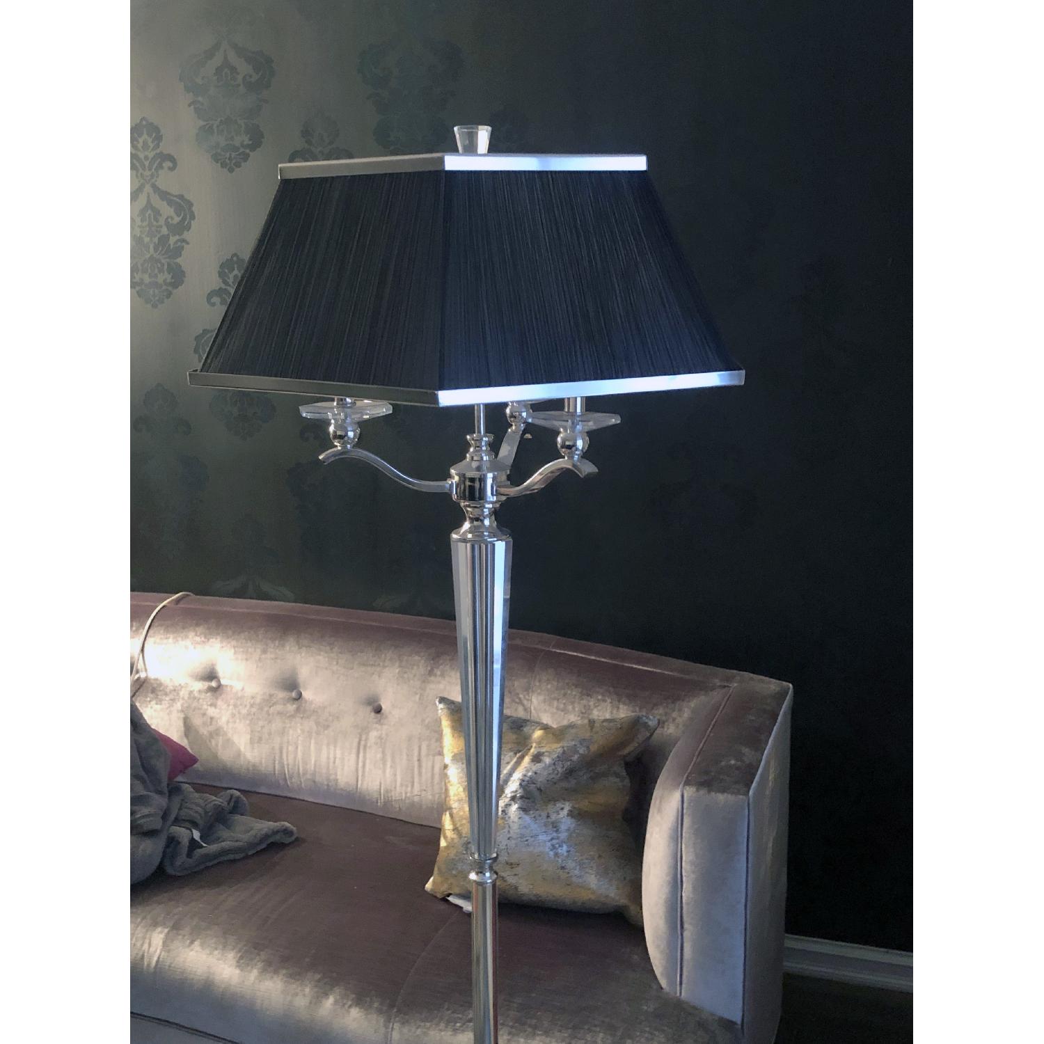 Silver Lamp w/ Black Shade - image-5