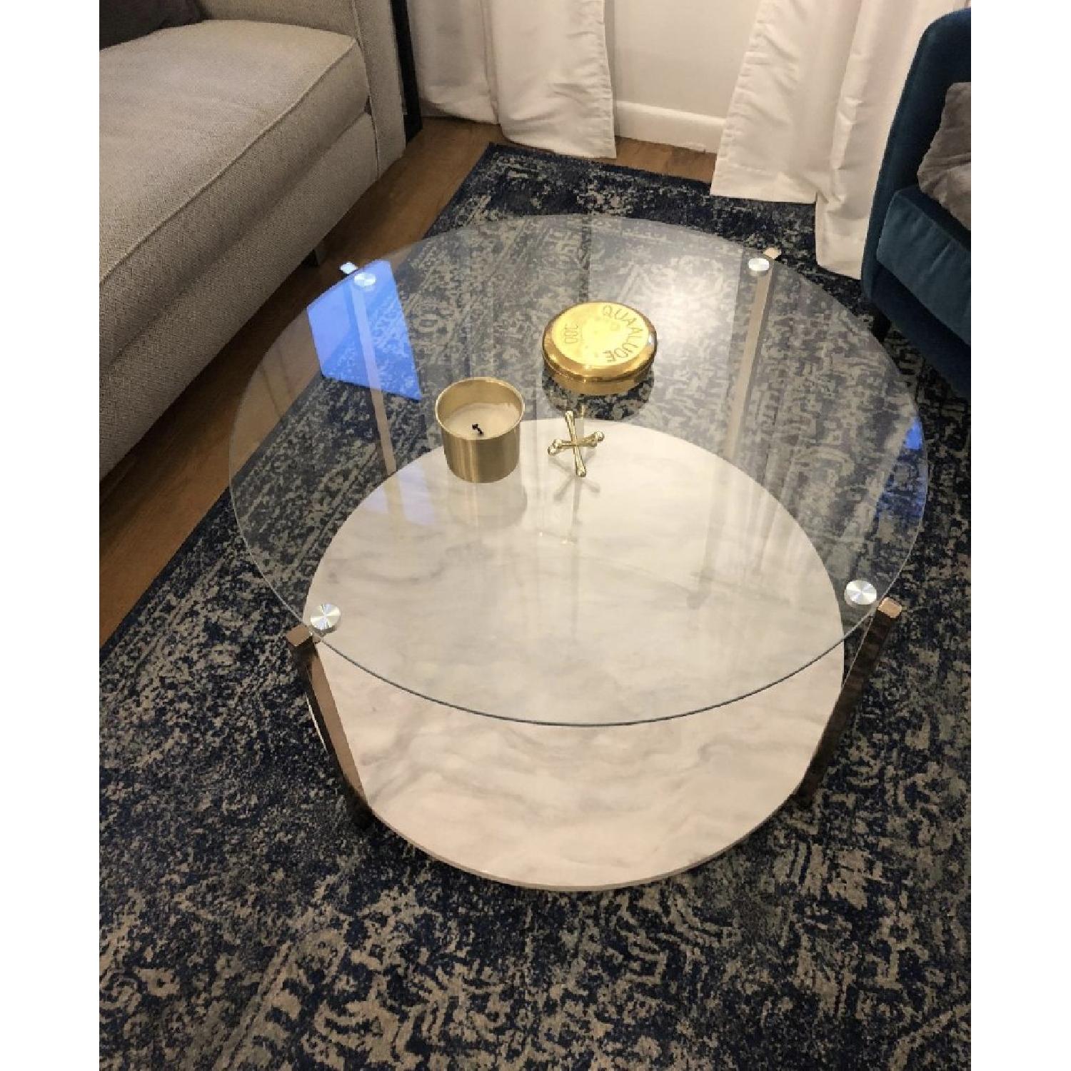 Wayfair Marble & Glass Coffee Table - image-1