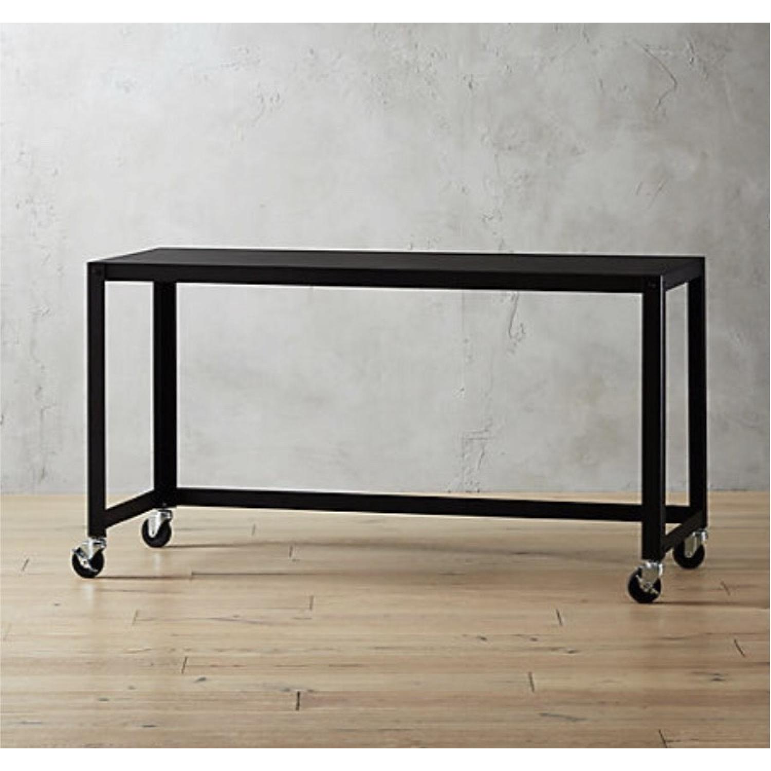 CB2 GoCart Rolling Console Table in Carbon AptDeco