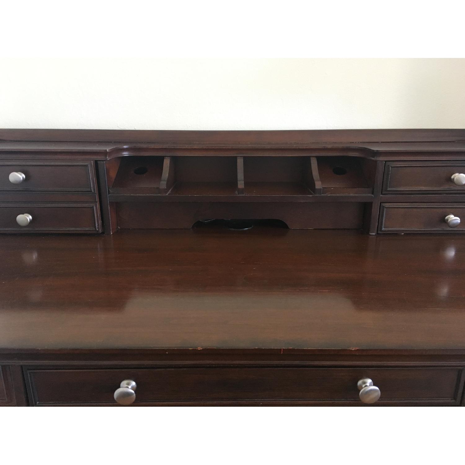 Altra Furniture Dark Walnut Writing Desk w/ Hutch - image-3