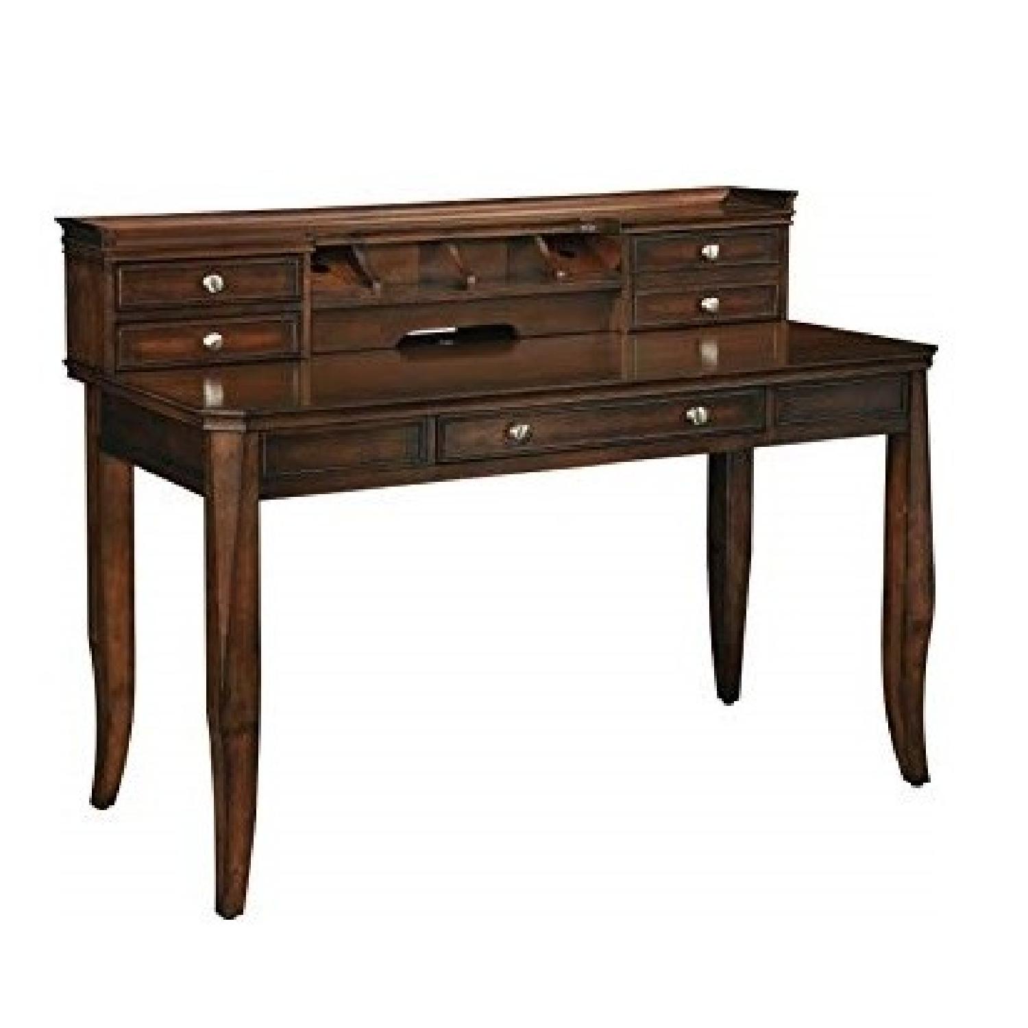 Altra Furniture Dark Walnut Writing Desk w/ Hutch - image-4