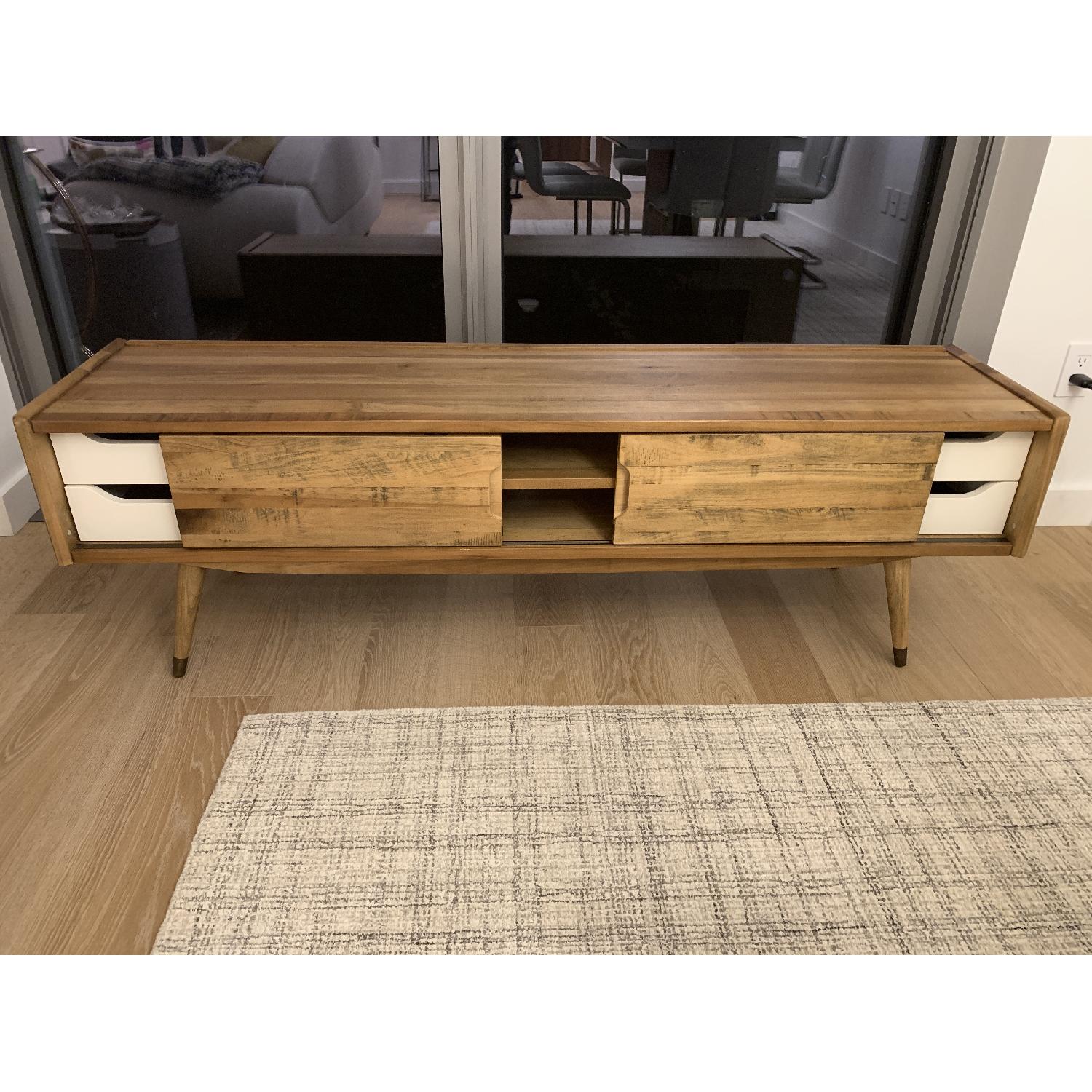 Mid Century Modern Solid Wood TV Unit - image-1