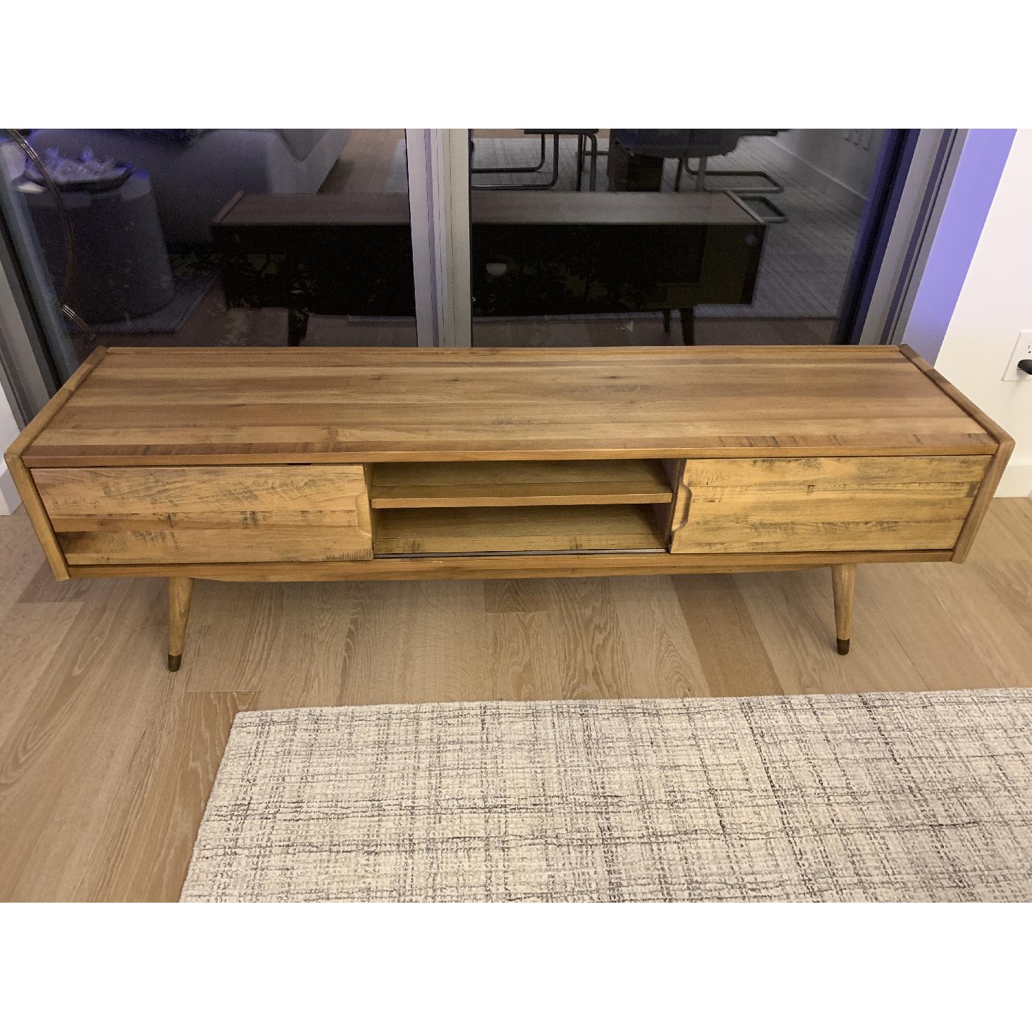 Mid Century Modern Solid Wood TV Unit - image-4